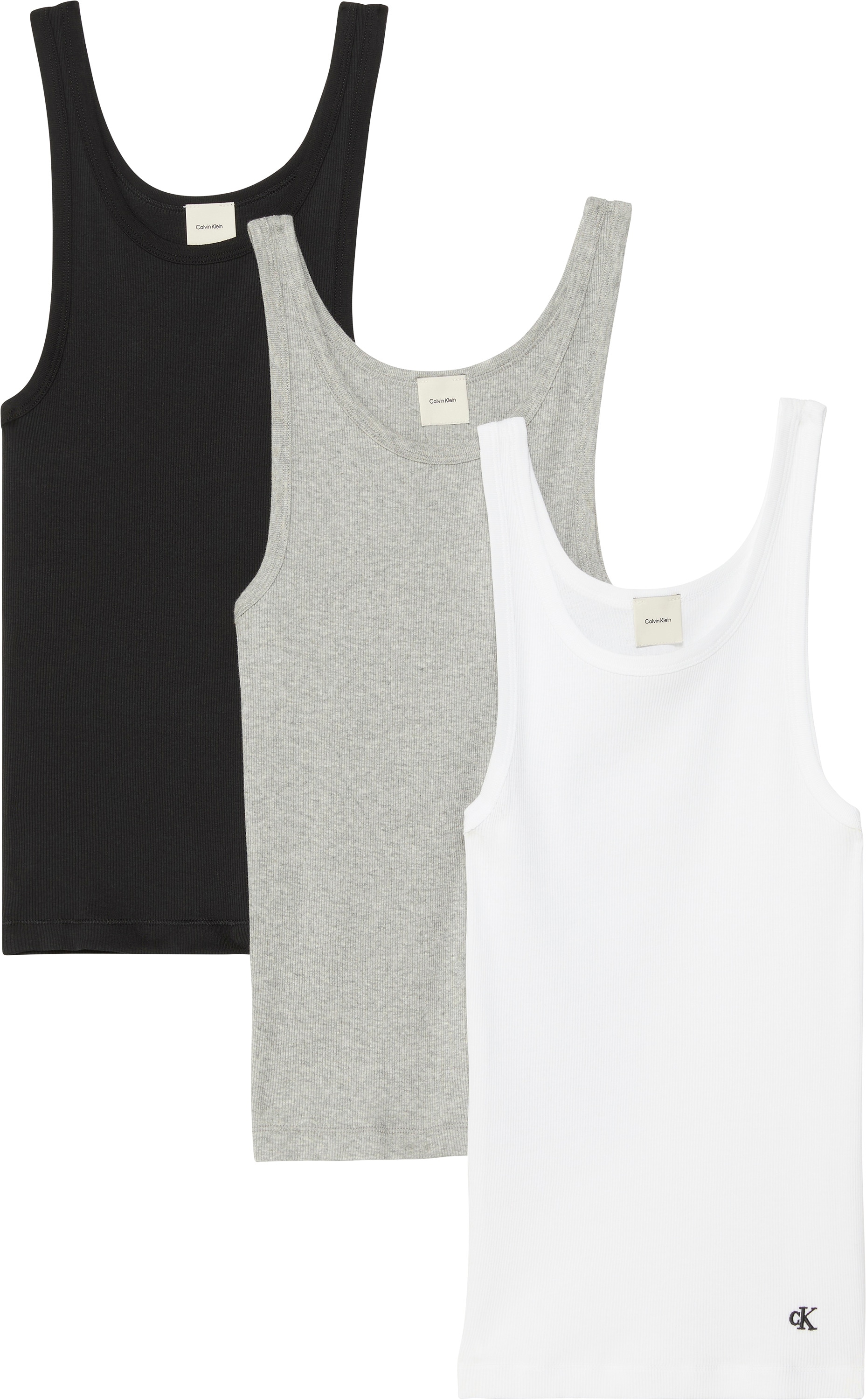 Calvin Klein Underwear Tanktop »SCOOP NECK COTTON TANK 3PK«, (Packung, 3 tlg., 3er-Pack), mit Logostickerei
