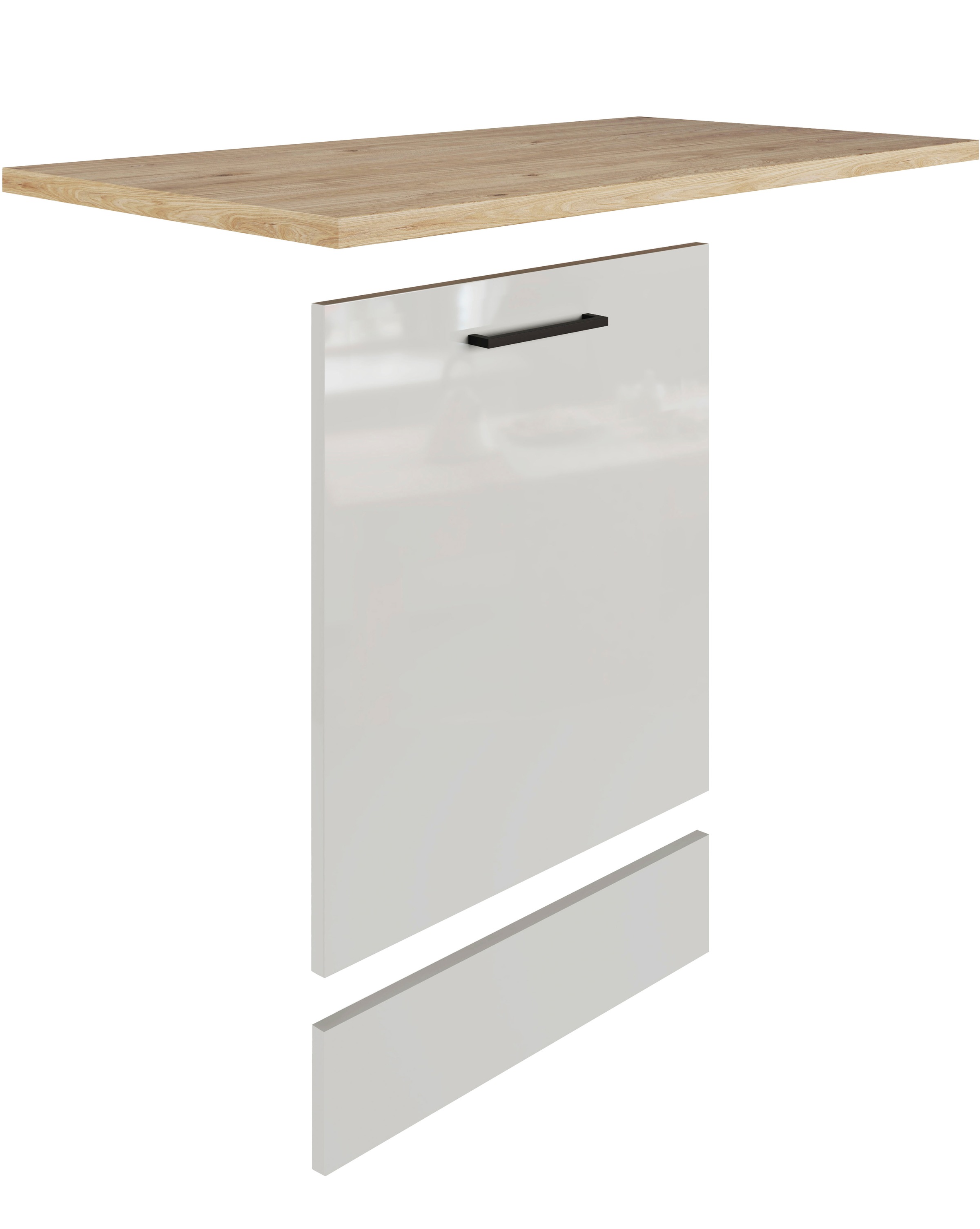 Frontblende FLEX-WELL, B:60cm H:68,2cm, grau, Holzwerkstoff, Möbelblenden, "Lund", für vollintegrierten Geschirrspüler, B/H: 60/68,2 cm