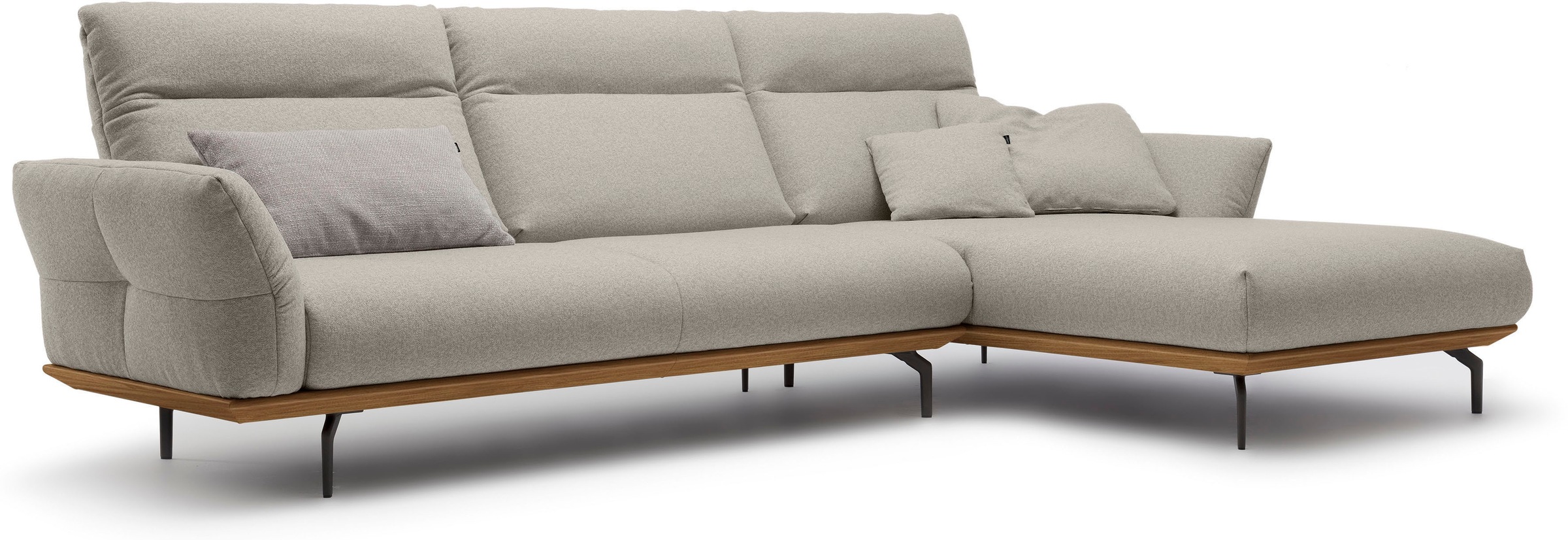 Creation BY ROLF BENZ Ecksofa "CR.460", Sockel in Nussbaum, Winkelfüße in U günstig online kaufen