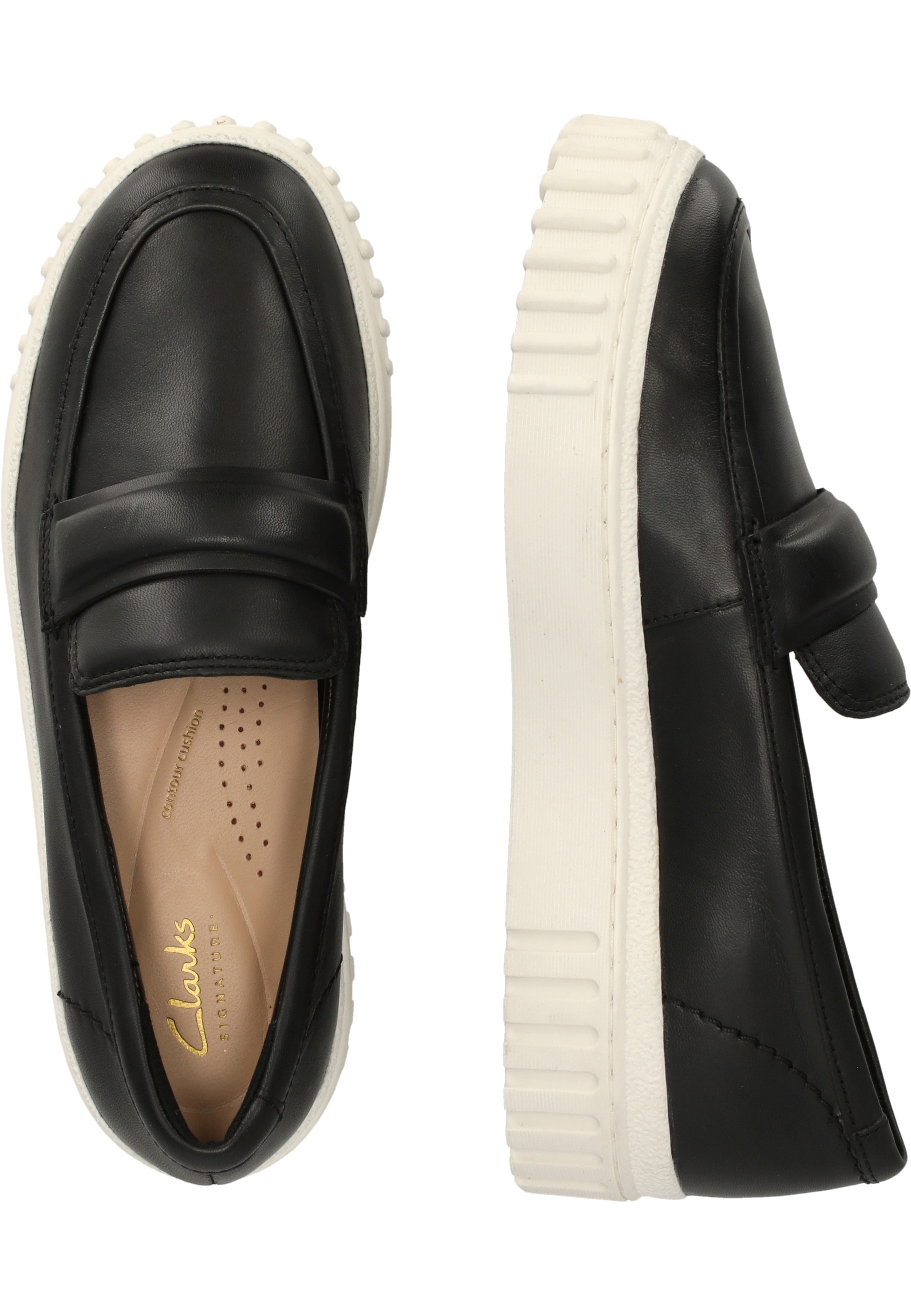 Clarks Slipper »Mayhill Cove«, mit breiter Außen-Sohle