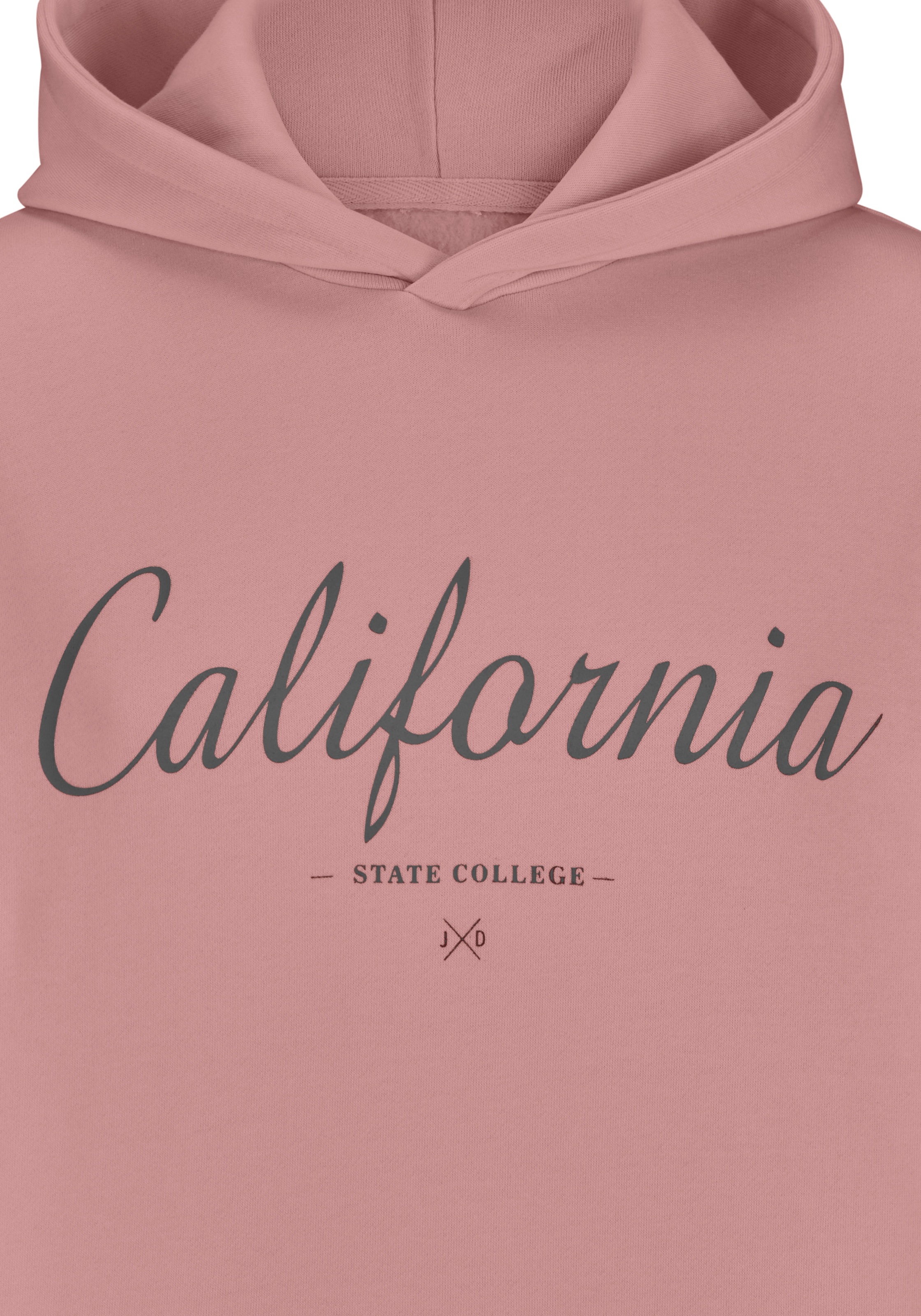 John Devin Hoodie, Sweatshirt mit coolem Druck, aufgesetzter Tasche und Kap günstig online kaufen