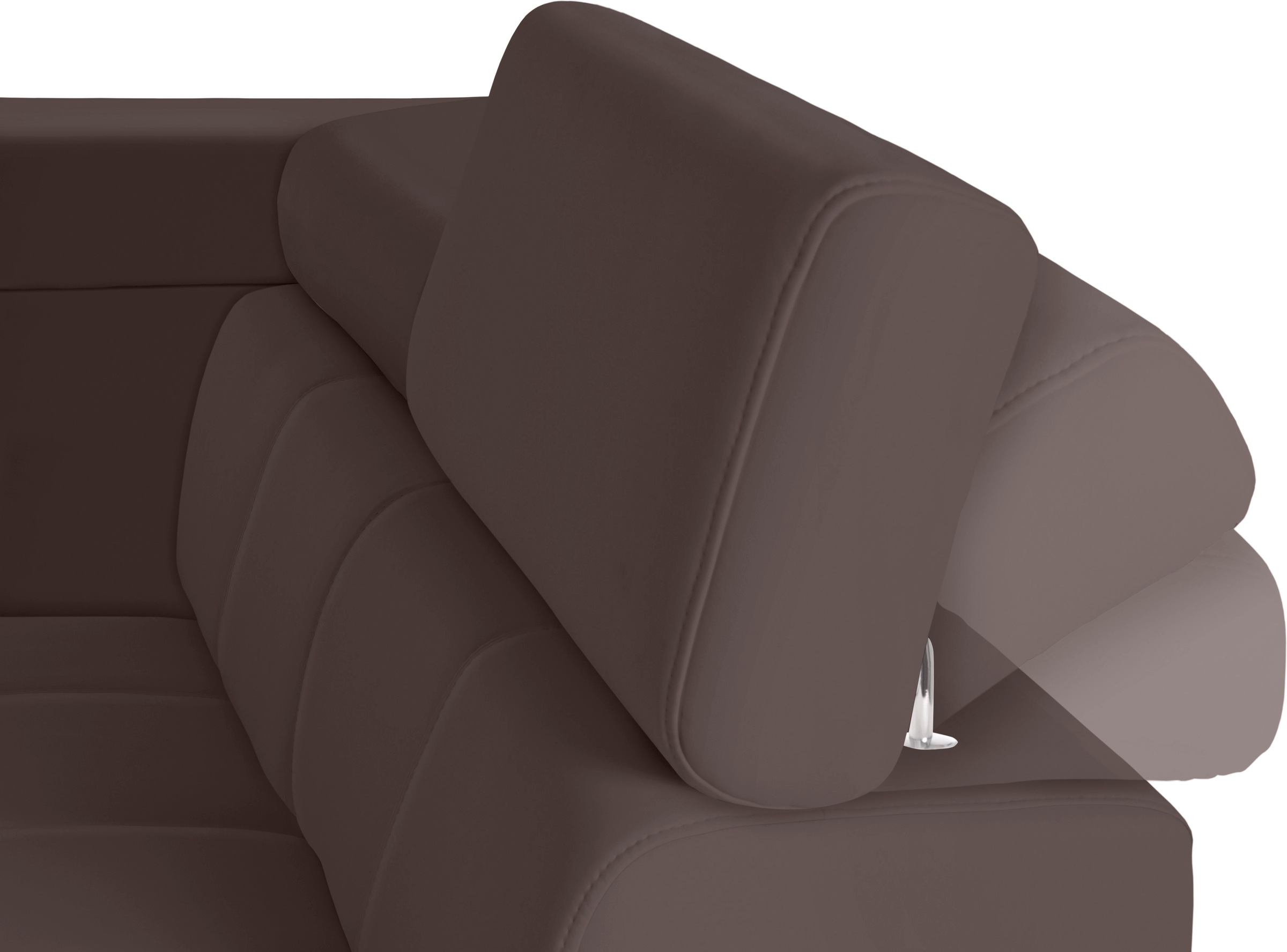 exxpo - sofa fashion Ecksofa »Fiji, L-Form«, mit Kopf- bzw. Rückenverstellung, wahlweise mit Bettfunktion