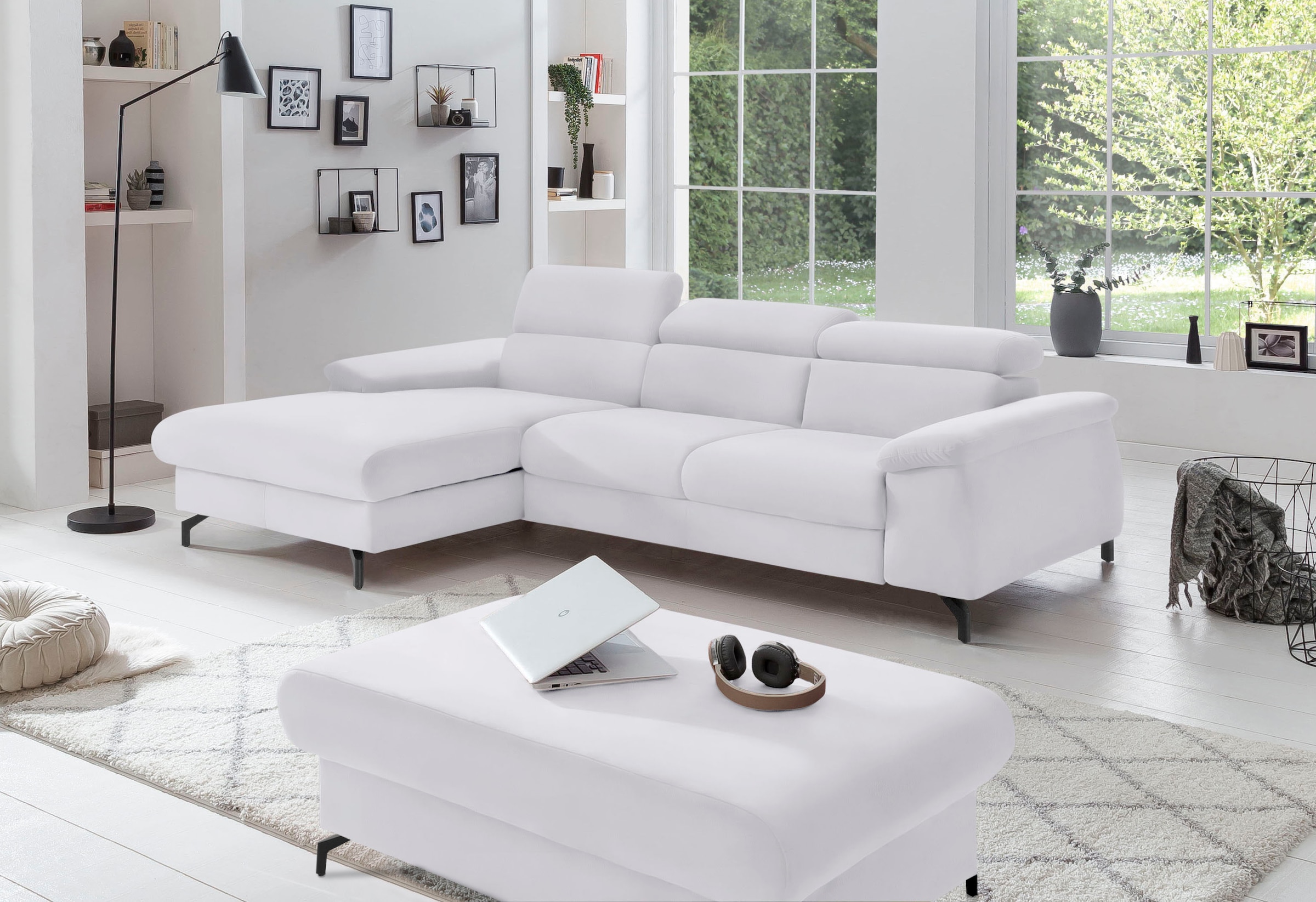 COTTA Ecksofa "Kitty L-Form, B: 242 cm" mit Kopfteilverstellung, optional B günstig online kaufen