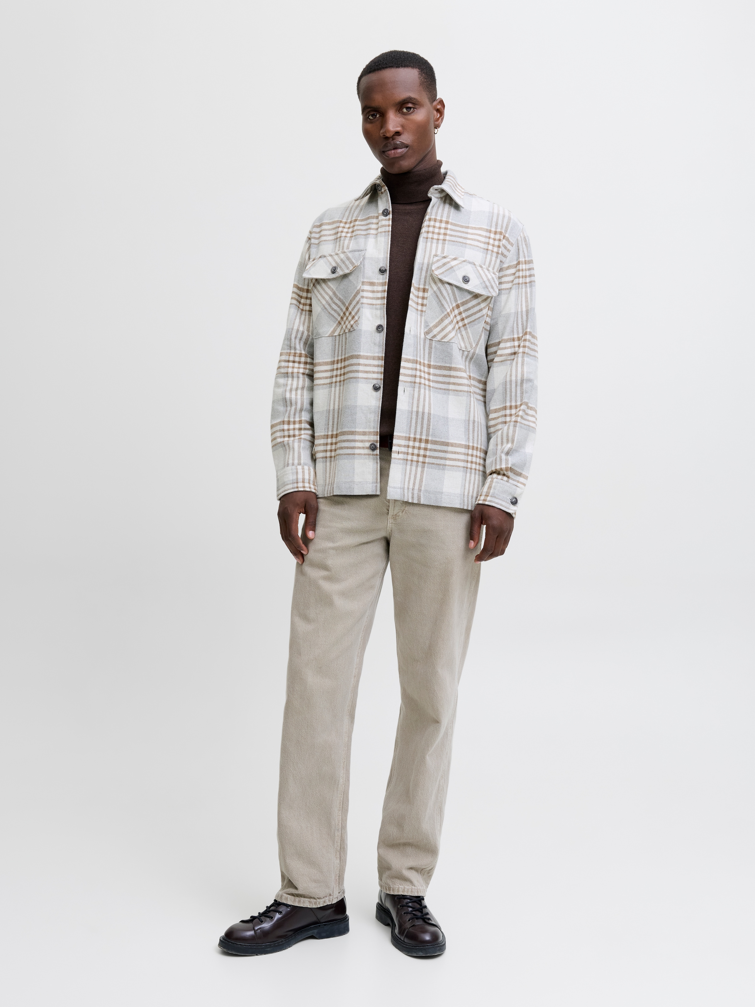 Jack & Jones Langarmhemd »JPRRAYLE MELANGE CHECK L/S OVERSHIRT SN«