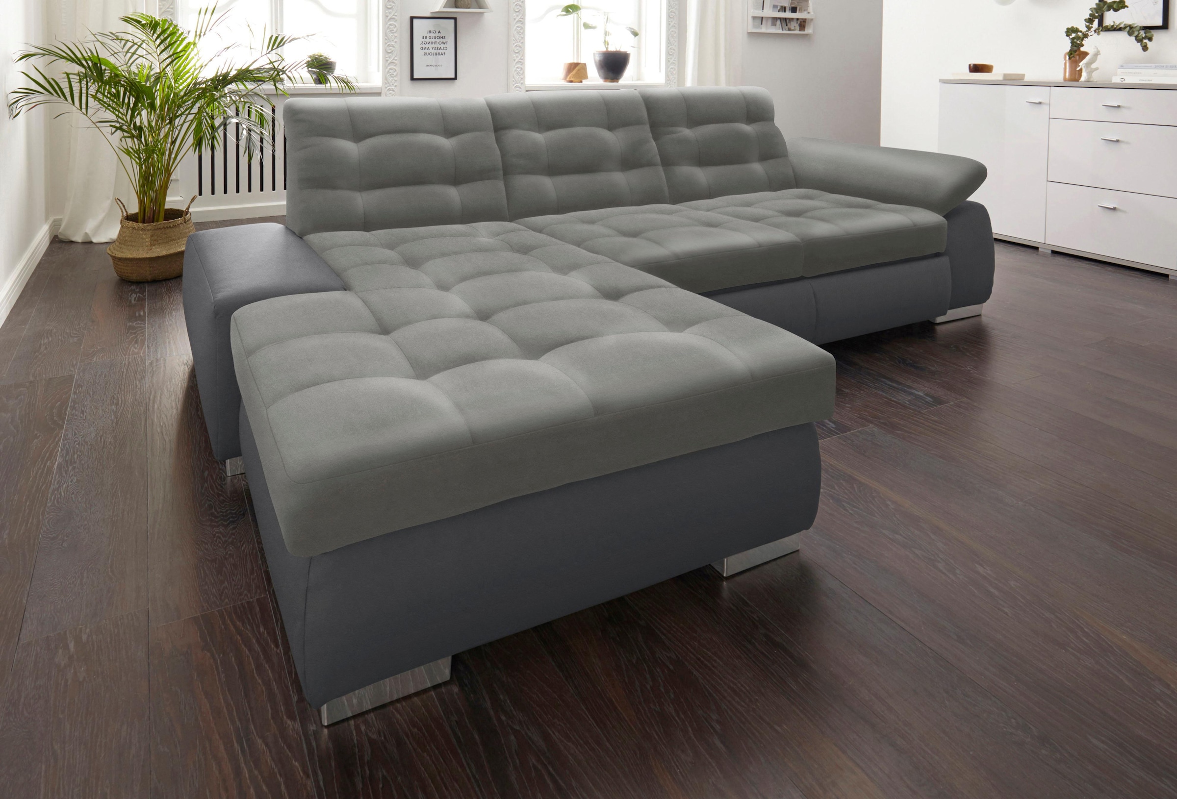 sit&more Ecksofa "Ontario L-Form" XXL, wahlweise mit Schlaffunktion
