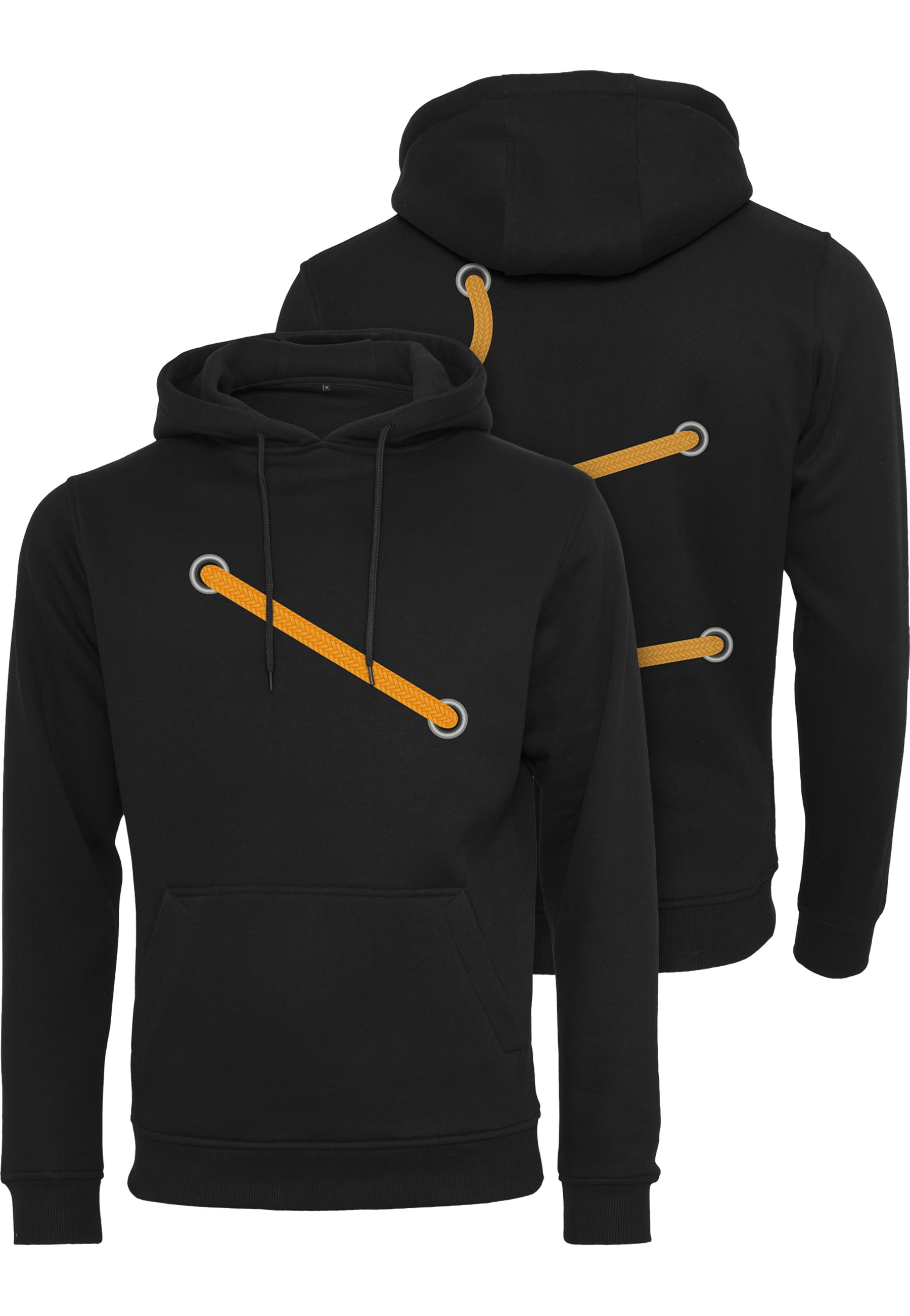 MisterTee Rundhalspullover "MisterTee Herren Laces Hoody" 1 Stk.