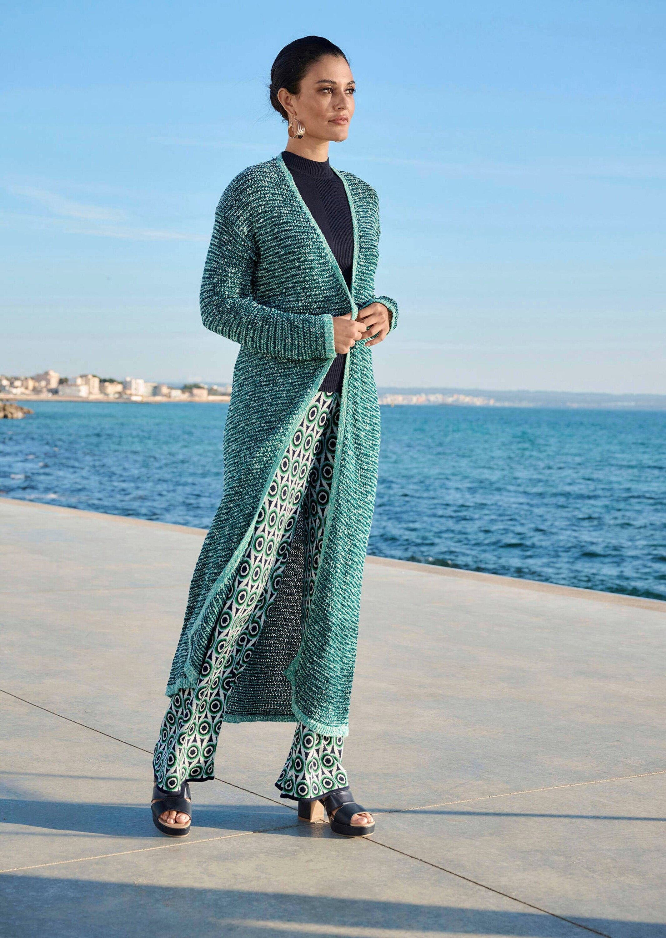 Alba Moda Strickjacke »Strickmantel Strickmantel mit Effektgarn«