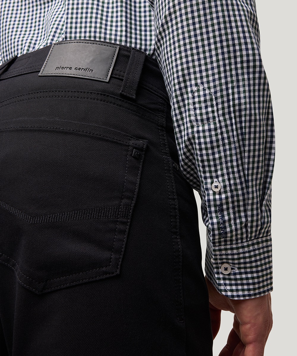 5-Pocket-Jeans PIERRE CARDIN "Lyon tapered", Herren, Gr. 36, Länge 34, schwarz, Denim/Jeans, Obermaterial: 60% Baumwolle, 37% Polyester, 3% Elasthan, lang, Jeans 5-Pocket-Jeans 4