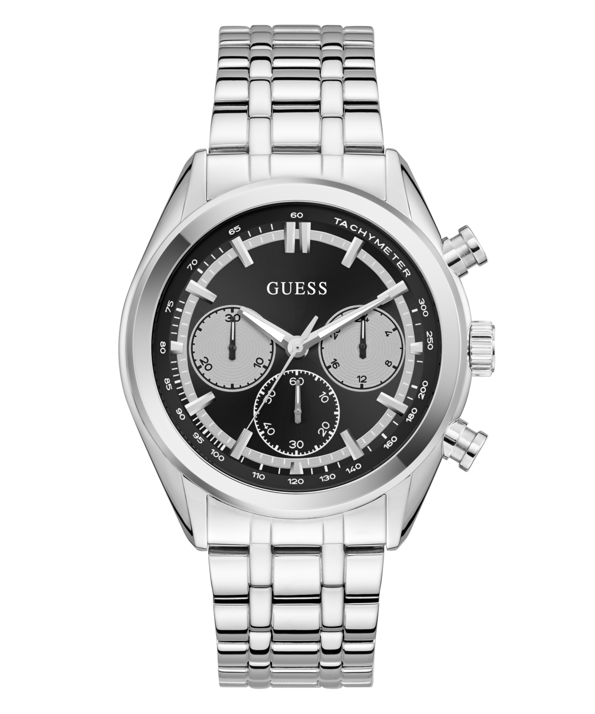 GUESS Herren Multifunktionsuhr "DAWSON", silber, Armbanduhren, Quarzuhr, Armbanduhr, Herrenuhr, Edelstahlarmband