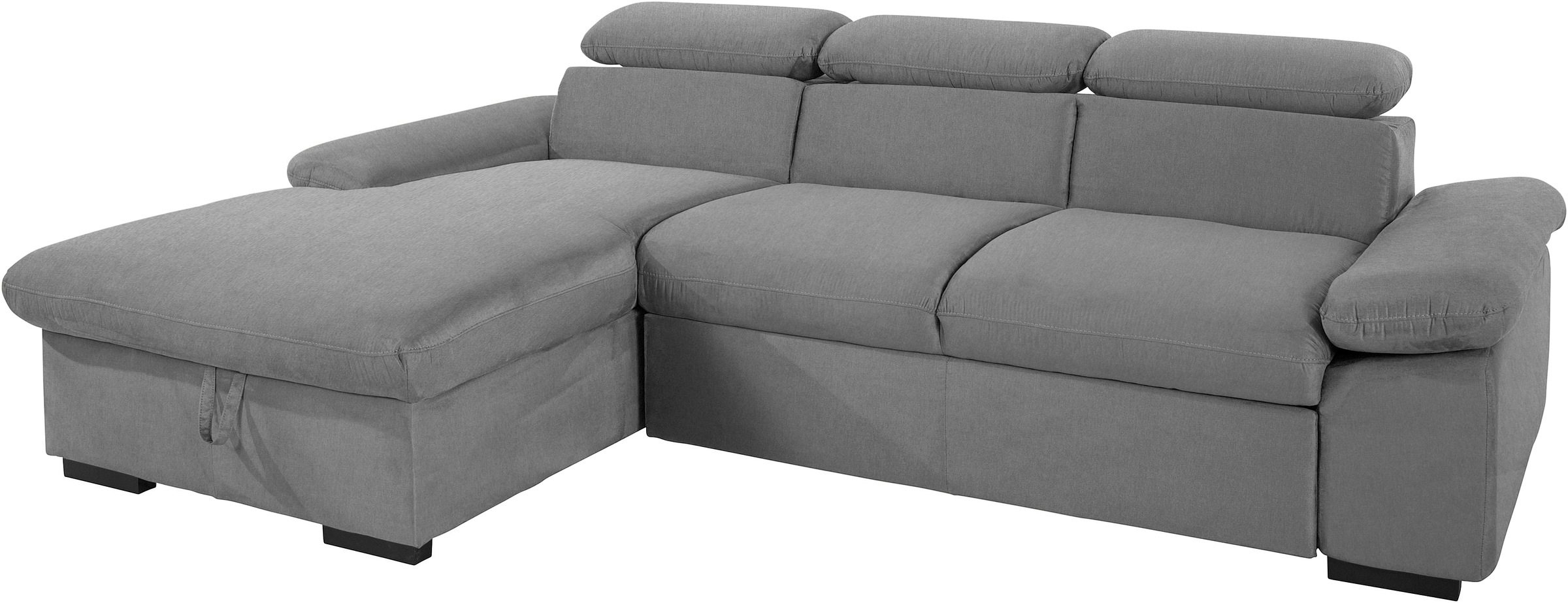 COTTA Ecksofa »Lola L-Form mit Kopfteilfunktion & Hocker«, (Set, mit Hocker), wahlweise mit Bettfunktion, Bettkasten & Armteilverstellung