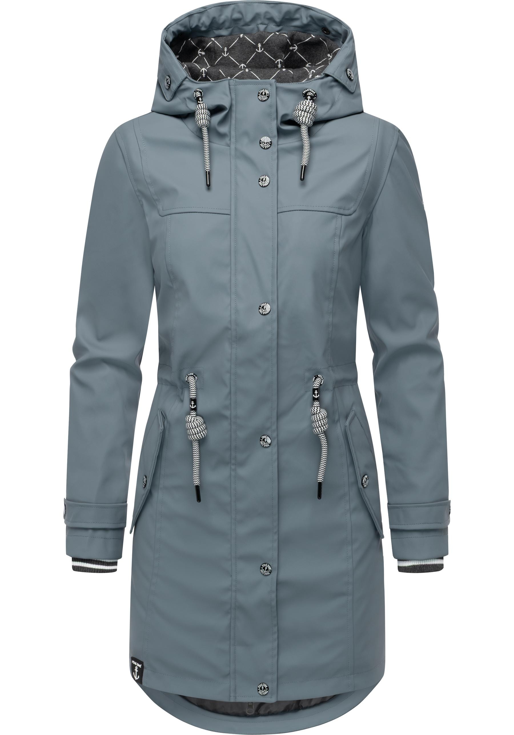 PEAK TIME Regenjacke "L60042" mitKapuze stylisch taillierter Regenmantel fü günstig online kaufen
