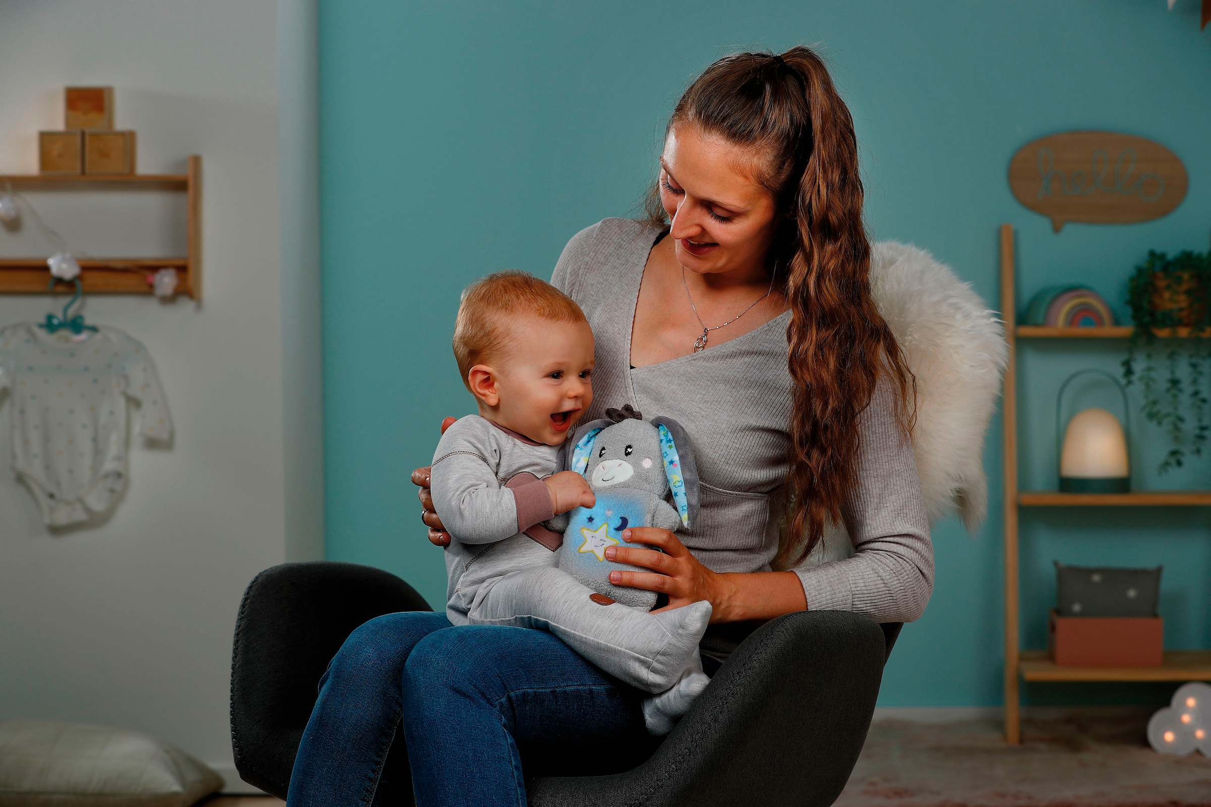 Nici Kuscheltier »My First NICI, Esel Littledoo 25 cm«, Baby Einschlafhilfe; mit Licht und Sound