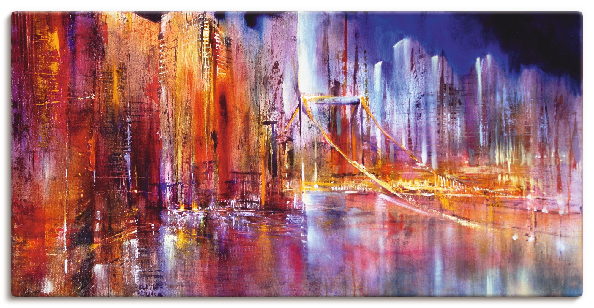 Artland Leinwandbild "Stadtansicht II" Brücken 1 Stk. tlg. auf Holzrahmen g günstig online kaufen