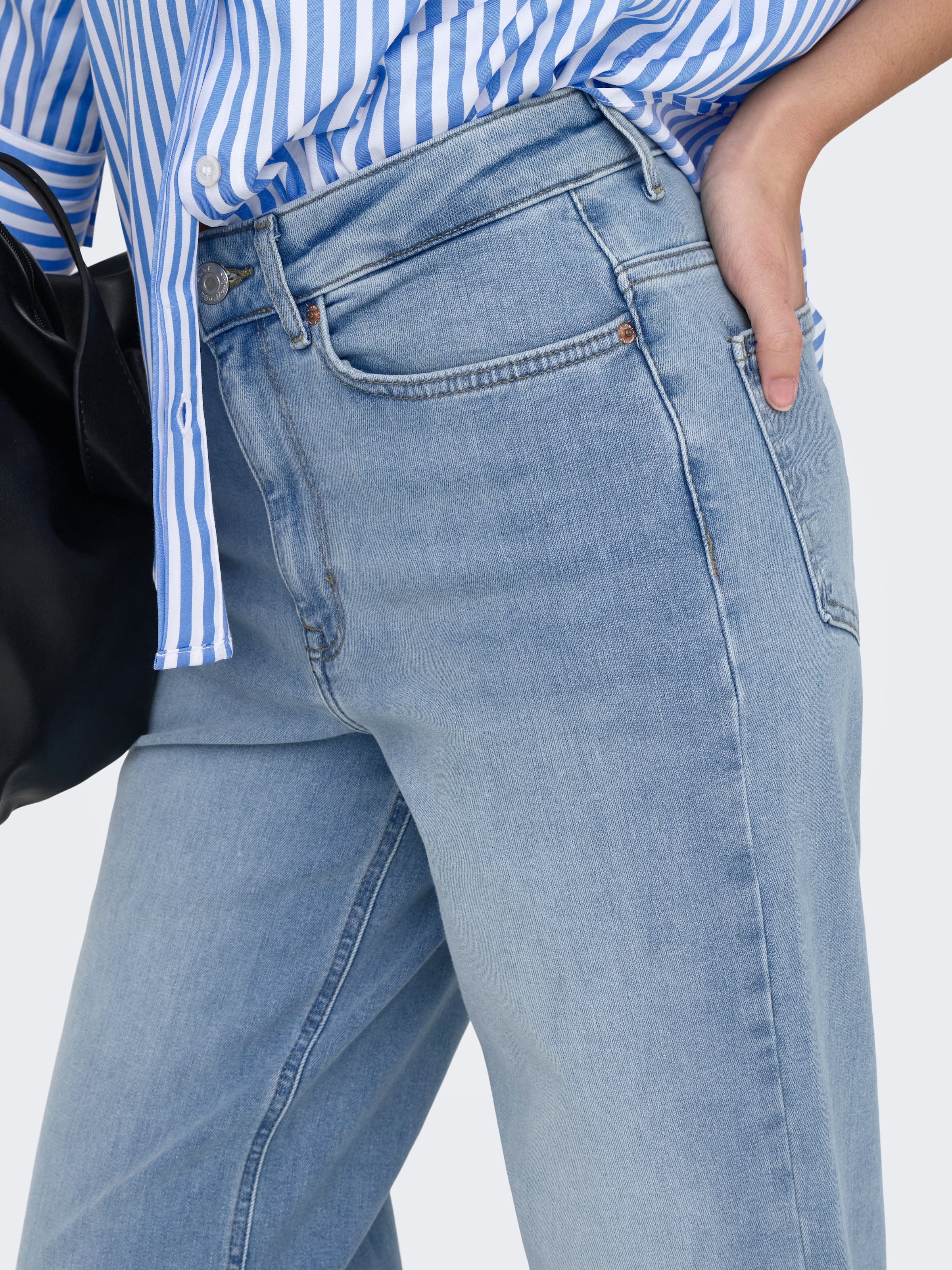 ONLY High-waist-Jeans »ONLMADISON BLUSH HW CP WD DNM CRO371NOOS« wide fit, knöchelfrei