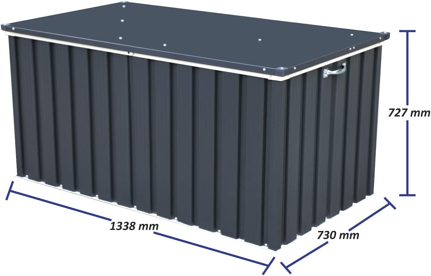 VCM Aufbewahrungsbox »Metall Garten Gerätebox Kiste Kissenbox 585 L«
