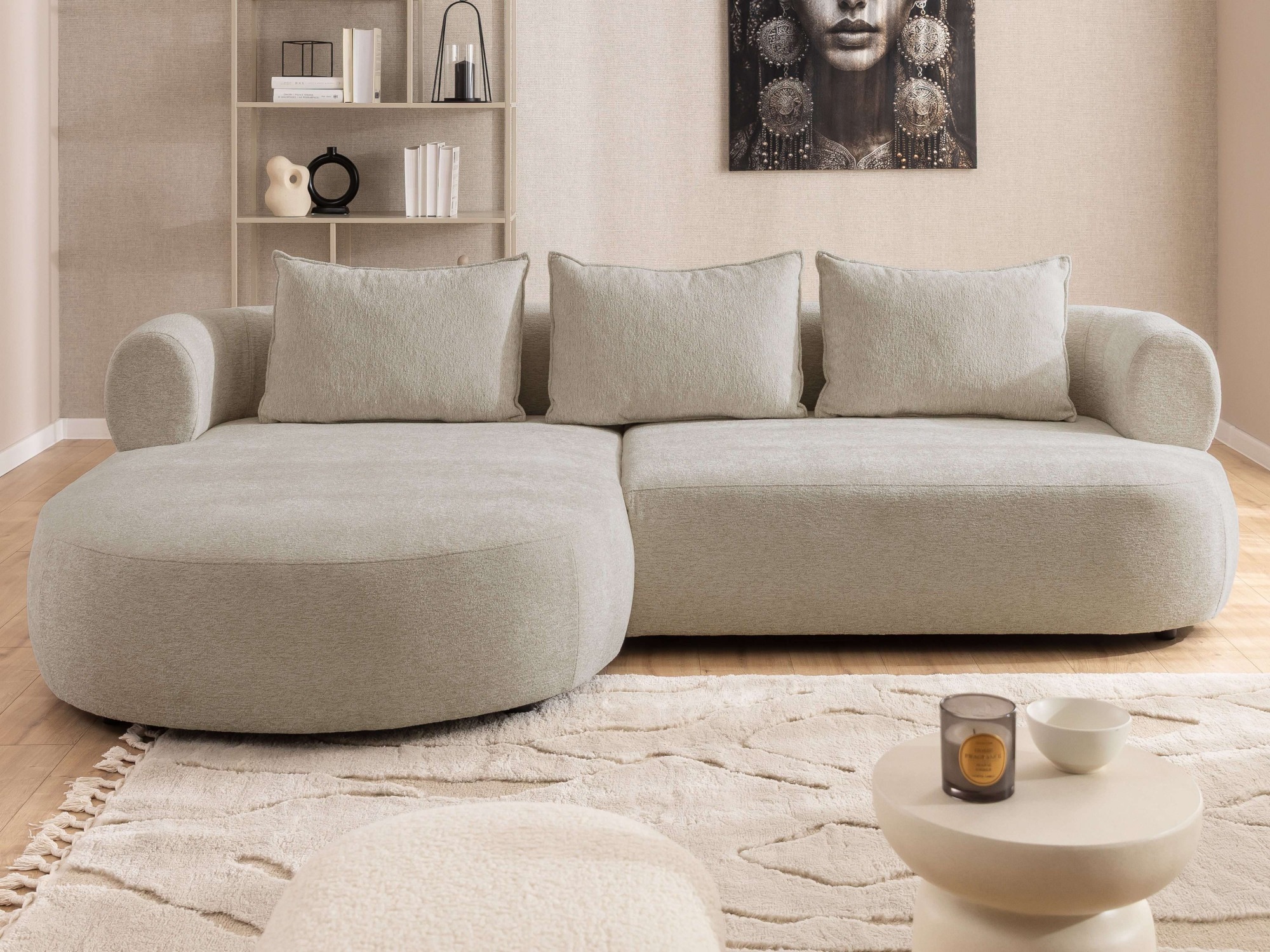 Thumbnail - Home affaire Ecksofa "LUSSAC L-Form Design-Sofa mit Zierkissen, Maße B/T/H: 257/159/78 cm"