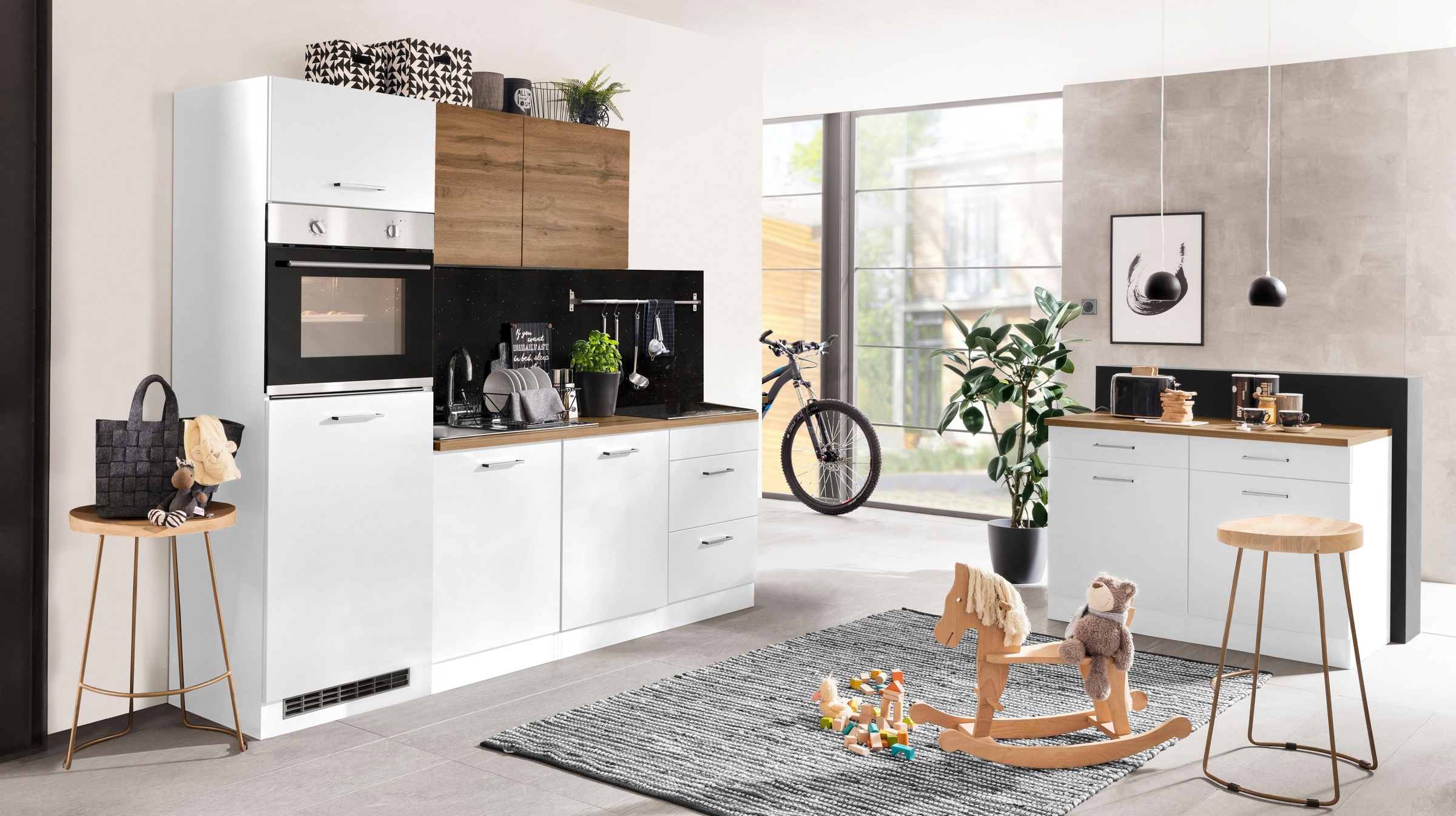 KOCHSTATION Küchenzeile »KS-Kehl«, ohne E-Geräte, Breite 240 cm, für Kühlschrank