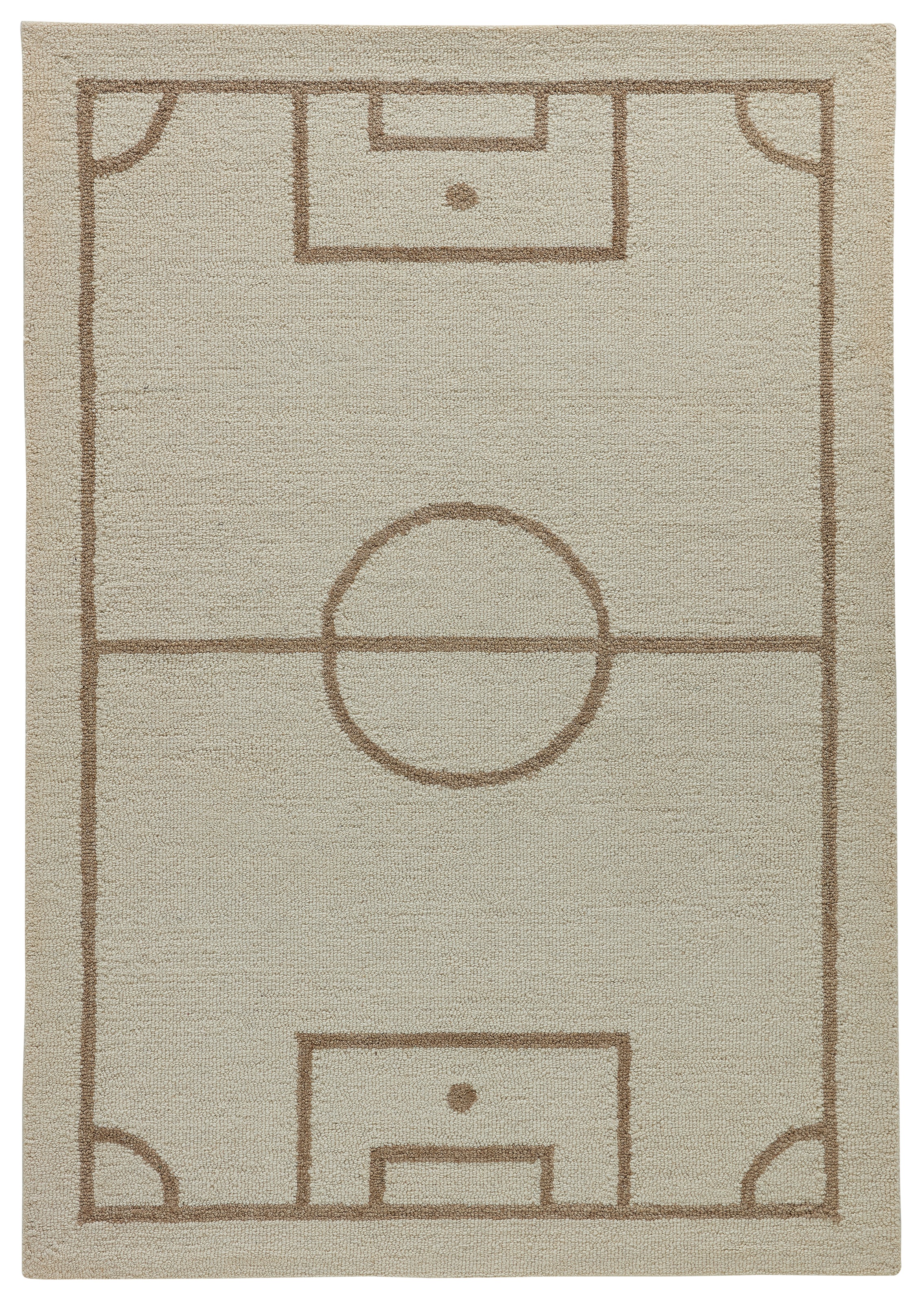 THEKO Kinderteppich »Gaia Kids Football« rechteckig 10 mm Höhe getuftet, reine Schurwolle, Motiv Fußballfeld, Kinderzimmer