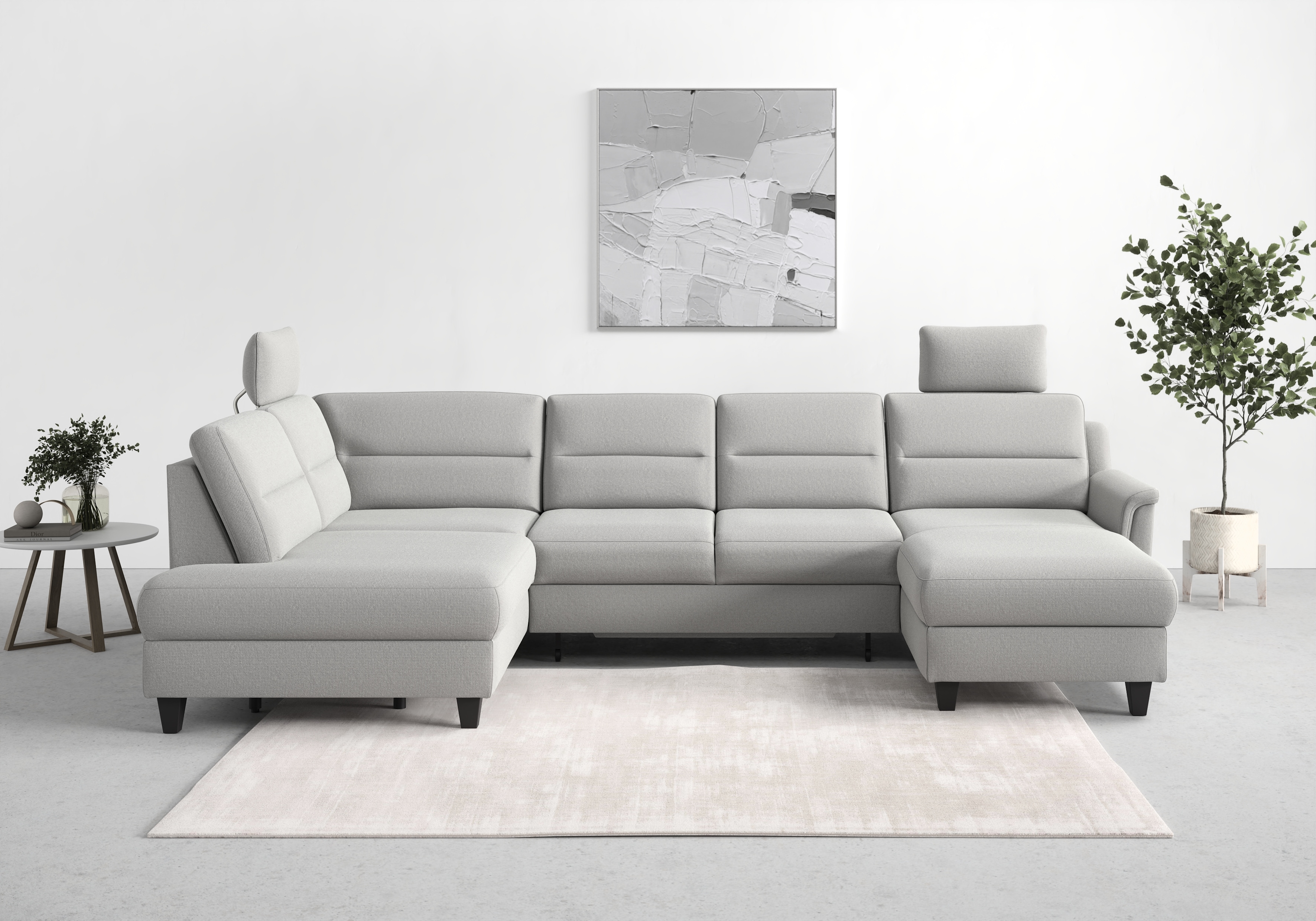sit&more Wohnlandschaft "Farö U-Form" inklusive Federkern, wahlweise mit Schlaffunktion und Bettkasten