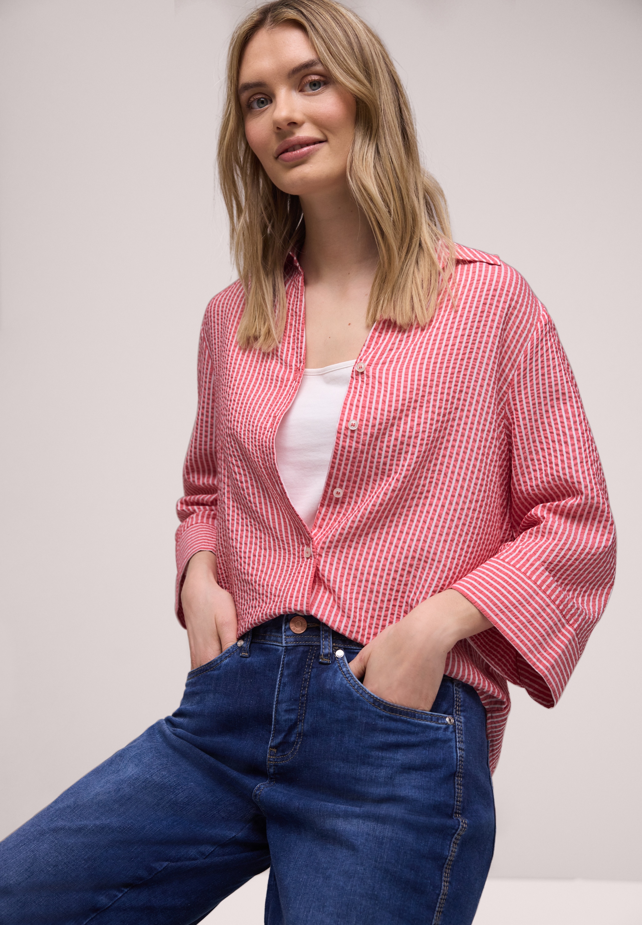 STREET ONE Hemdbluse mit 3/4 Ärmeln