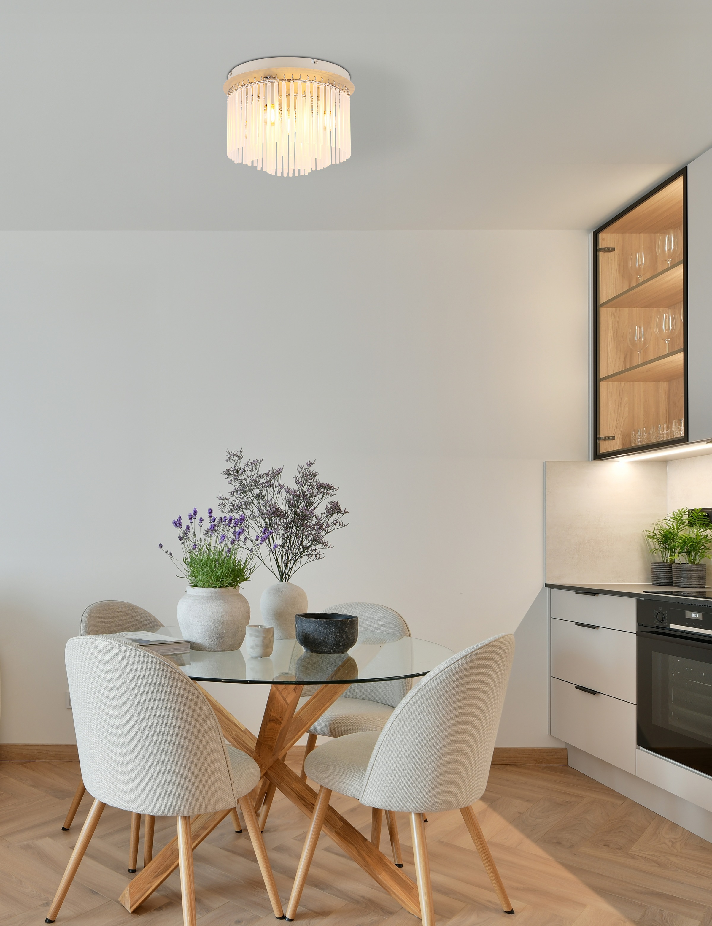 GLOBO LIGHTING Deckenleuchte »GORLEY« E14 1 Stk. Deckenleuchte für Wohn- & Esszimmer Glasstäbe