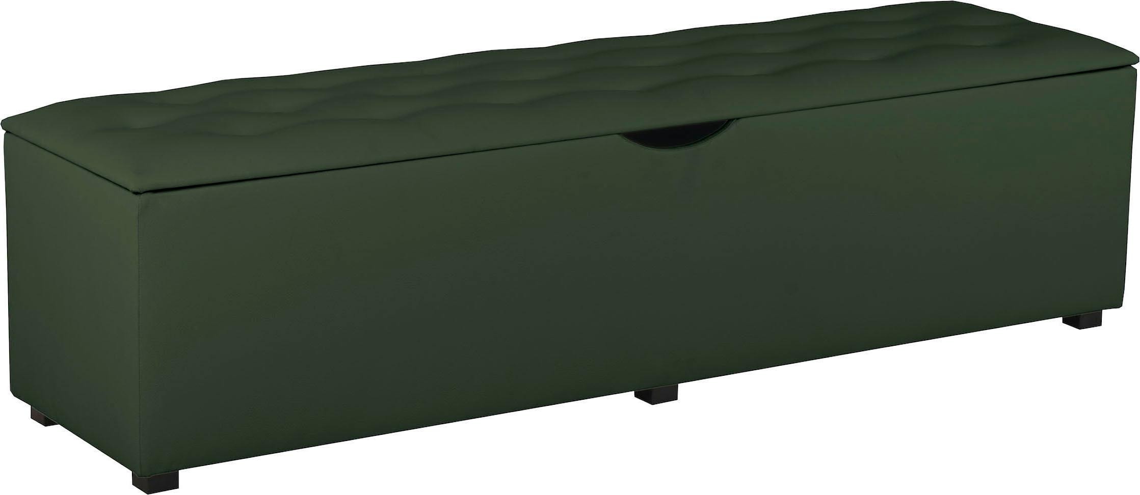 Hockerbank HOME AFFAIRE "Knobbed", grün, B:120cm H:42cm T:40cm, Struktur fein (100% Polyester) für Bett Classico, Piazza, Premium und Vega;Struktur (100% Polyester) für Bett Crato und Lucina;Struktur (60% Baumwolle, 40% Leinen) für Bett Kiss;Kunstleder fü