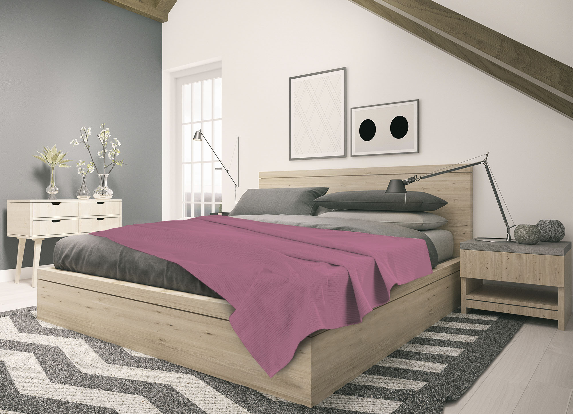 Thumbnail - SETEX Wohndecke "Waffeldecke", aus Waffelpiqué, auch als Tagesdecke geeignet, Kuscheldecke