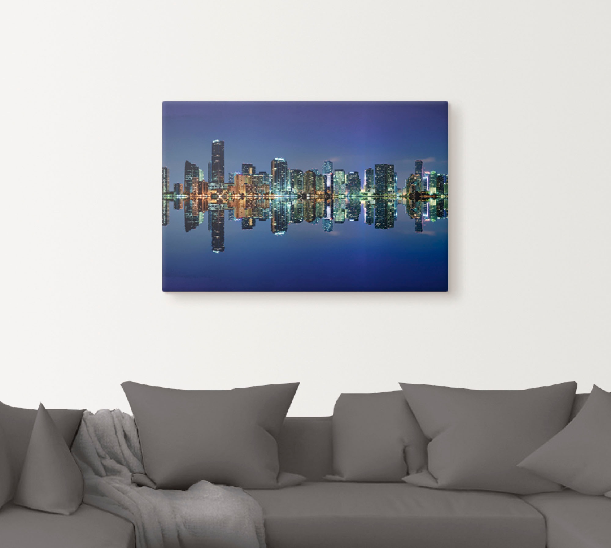 Artland Leinwandbild »Miami Skyline«, Amerika, (1 St.), auf Keilrahmen gespannt