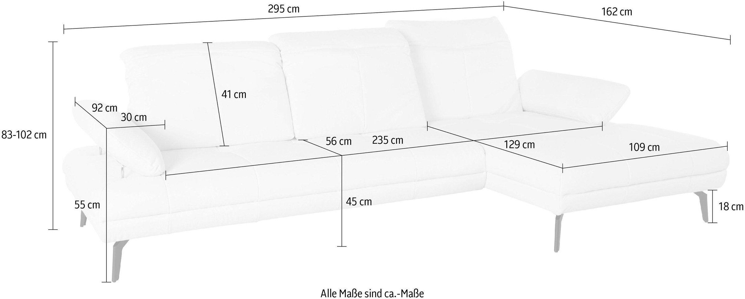 andas Ecksofa »Stenlille L-Form«, incl. Sitztiefen-, Kopfteil- und Armteilverstellung