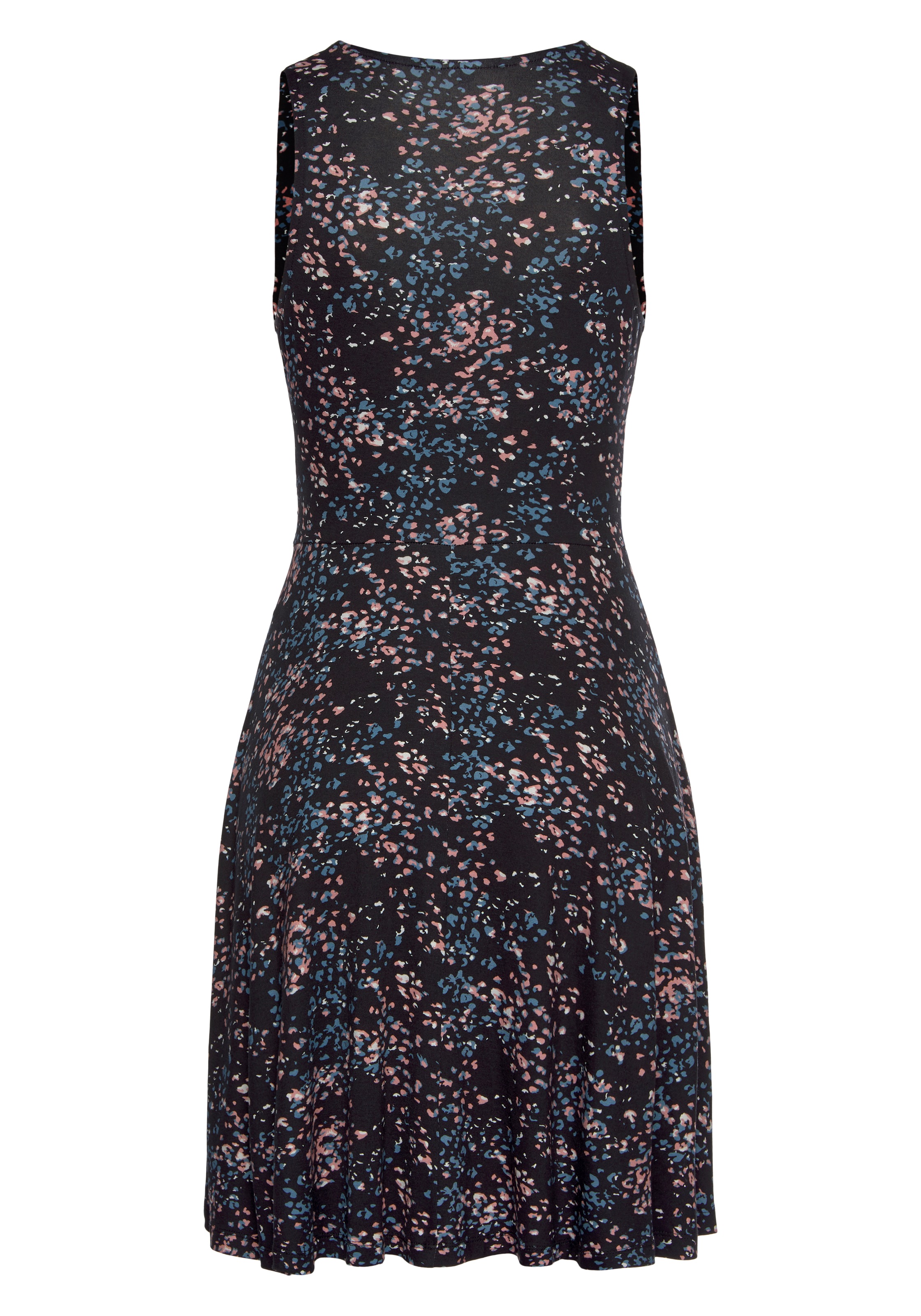 Jerseykleid VIVANCE, Damen, Gr. 42, N-Gr, rosa (schwarz, rose, bedruckt), Jersey, Obermaterial: 95% Viskose, 5% Elasthan, bedruckt, figurumspielend kniefrei, V-Ausschnitt, Kleider Jerseykleid, mit Alloverdruck in Wickeloptik, Sommerkleid, Strandkleid 3