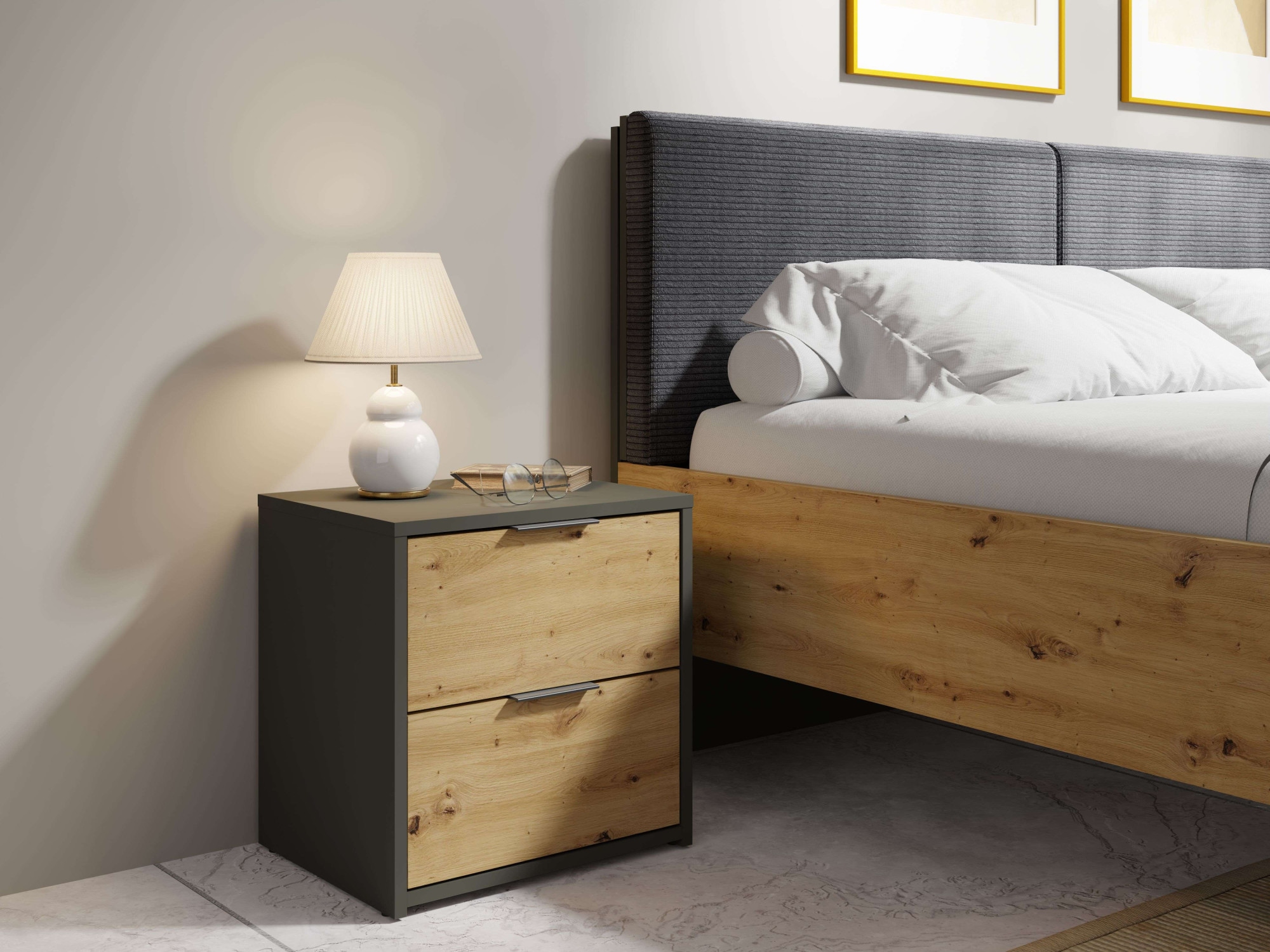 Home affaire Nachtkonsole "Nachttische Loreto (2 Stücke), Maße: B/T/H 44/35 günstig online kaufen