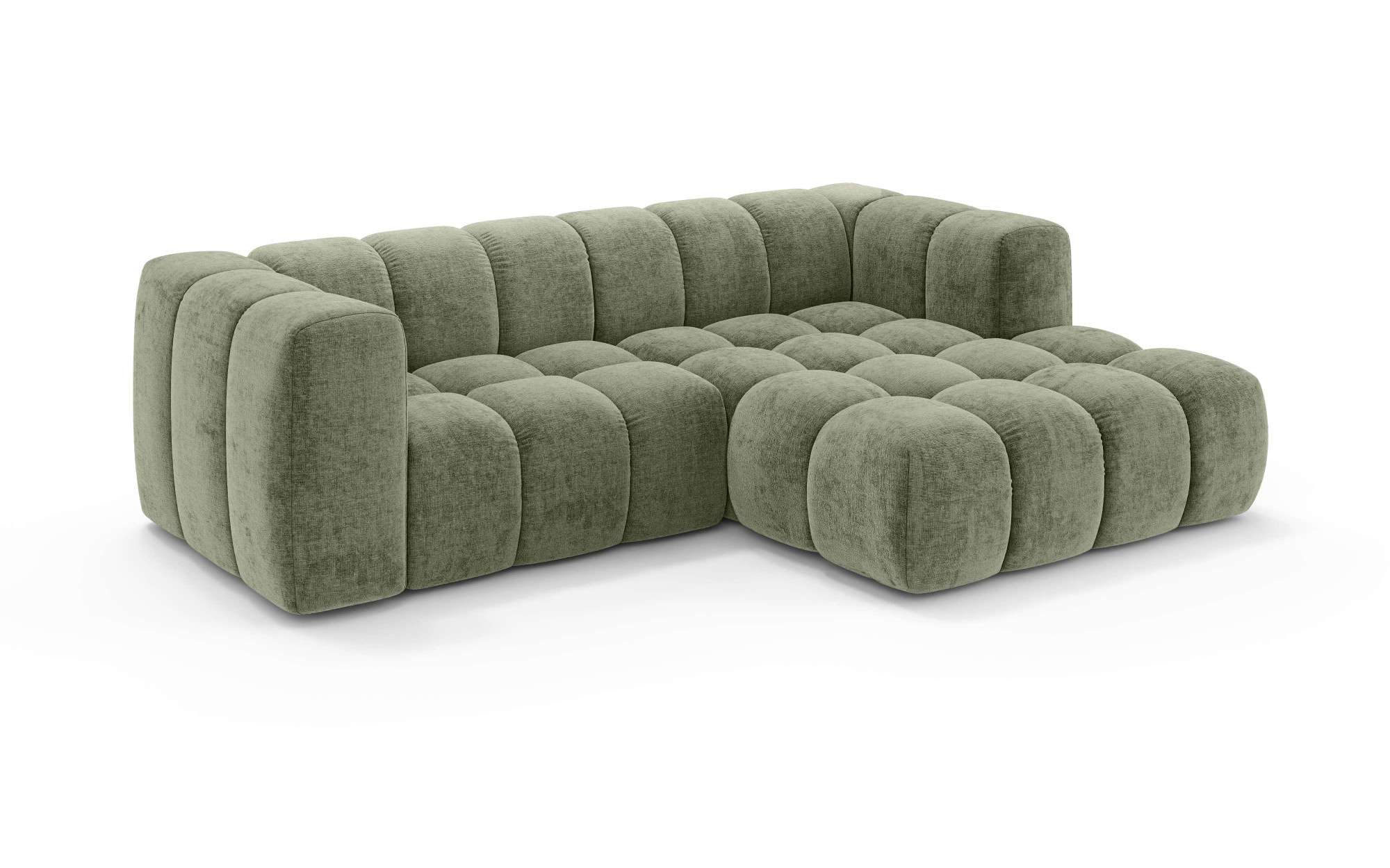 homsy by Ana Johnson Ecksofa »BOUBELLE L-Form, Design-Sofa mit Steppung, Bubble-Optik, Breite 247 cm« hoher Sitzkomfort dank Wellenunterfederung, gemütlich und modern