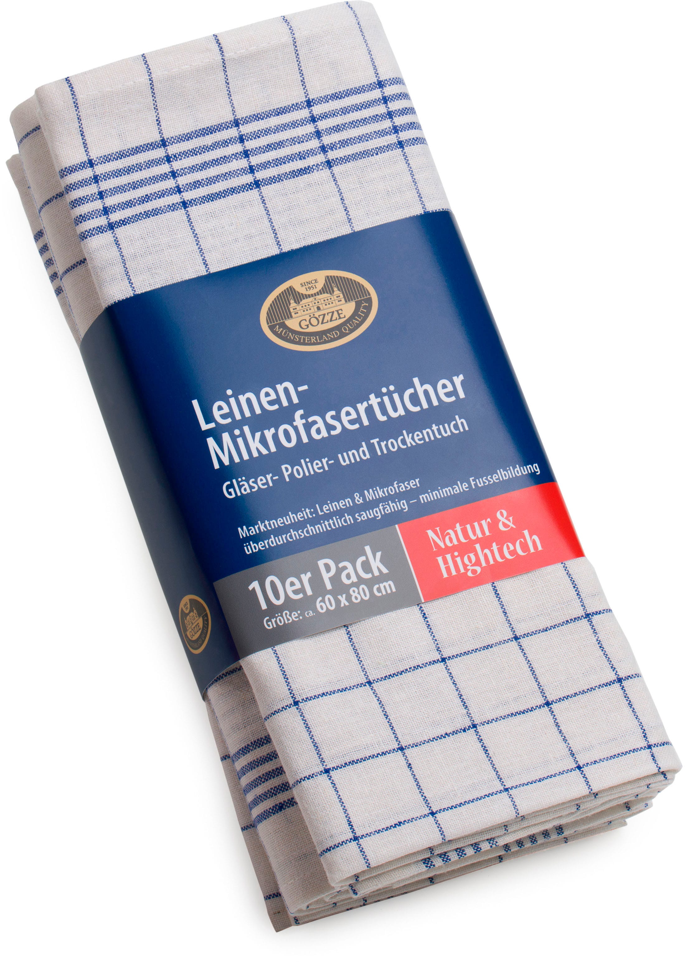 Gözze Geschirrtuch "Gläser und Poliertuch, Des. 60053, 60x80 cm" Mikrofaser günstig online kaufen