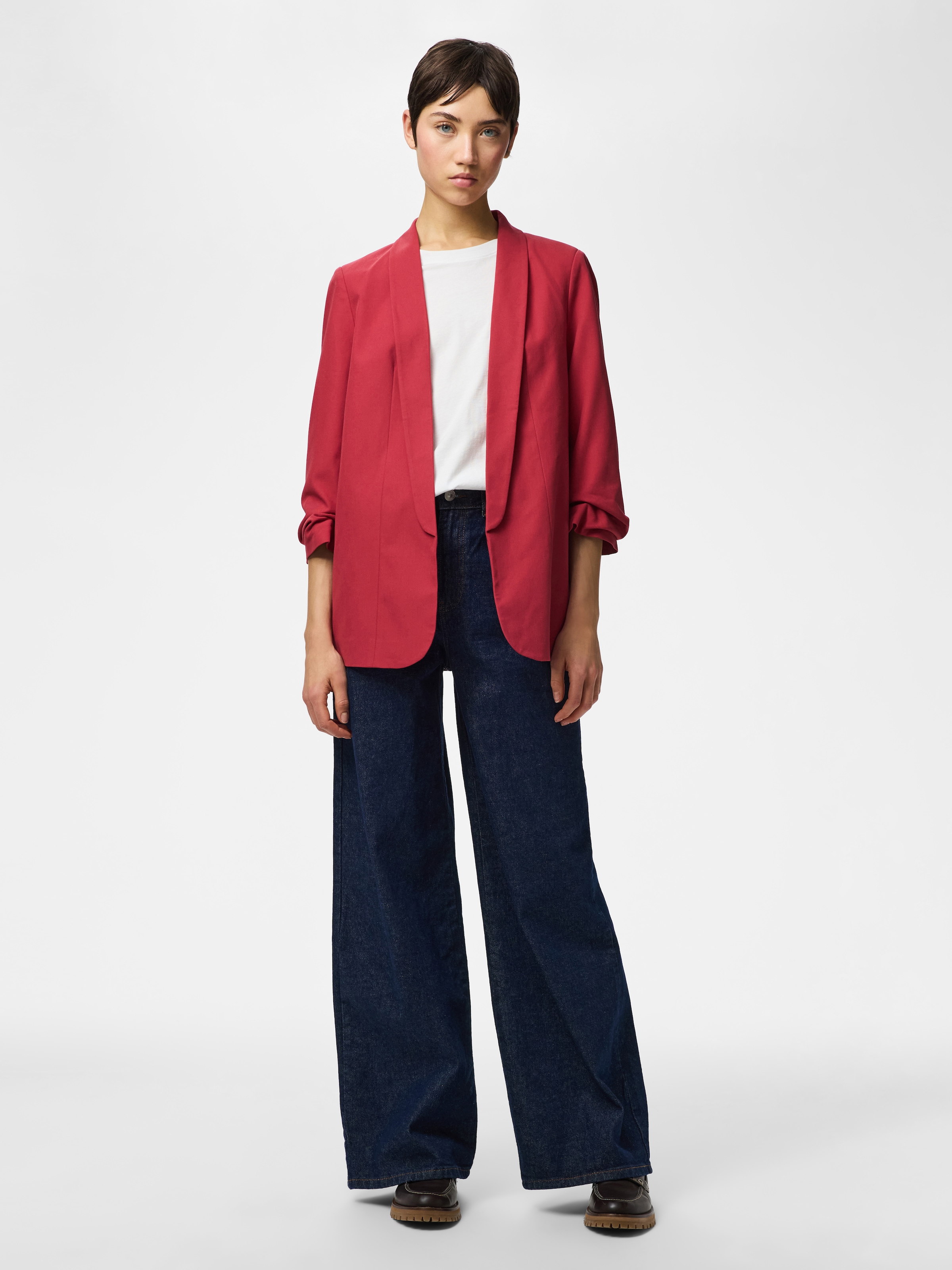 pieces Blusenblazer »PCBOSELLA 3/4 BLAZER NOOS« Materialmix, regular fit