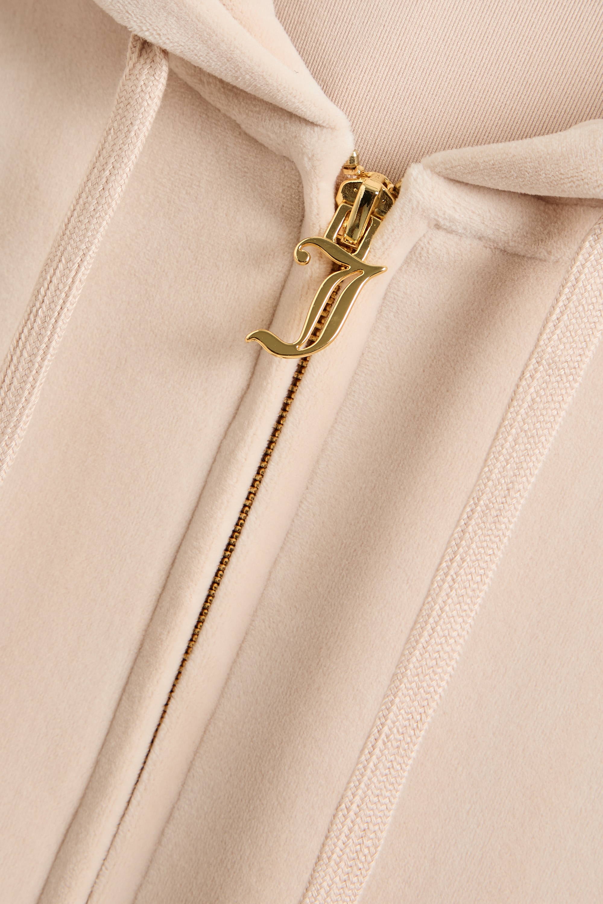 Juicy Couture Kapuzennickijacke »ROBERTSON HOODIE GOLD _ Damen«, mit Kapuze, Trainingsjacke Damen, Sweatjacke mit Kapuze, Velour, mit Glitzer, Sale