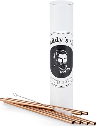 Buddys Trinkhalme "Buddy´s Bar" wiederverwendbar, 6 Strohhalme + Reinigungs günstig online kaufen