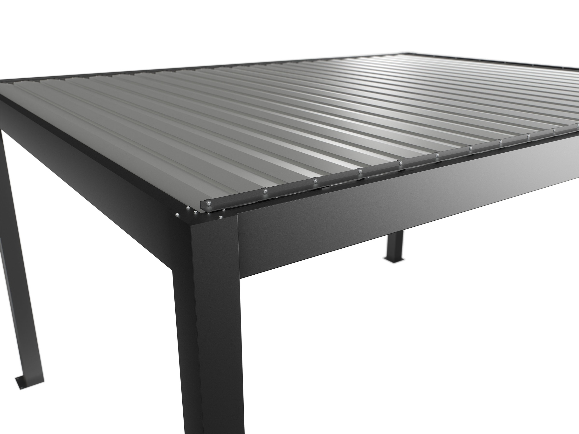 3mx3m Biohort Metal Pergola - Metallic Dark Grey with Metallic Silver Roof Louvres 2