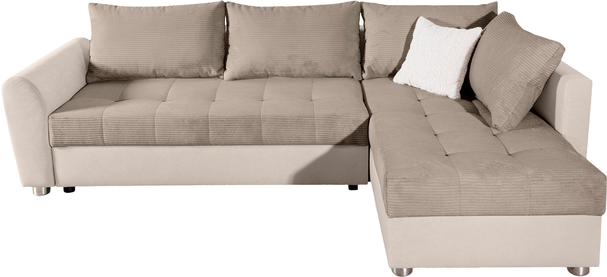 COLLECTION AB Ecksofa, Ecksofa,Bettfunktion,Bettkasten,Bonnelfederkern, Rückenkissen