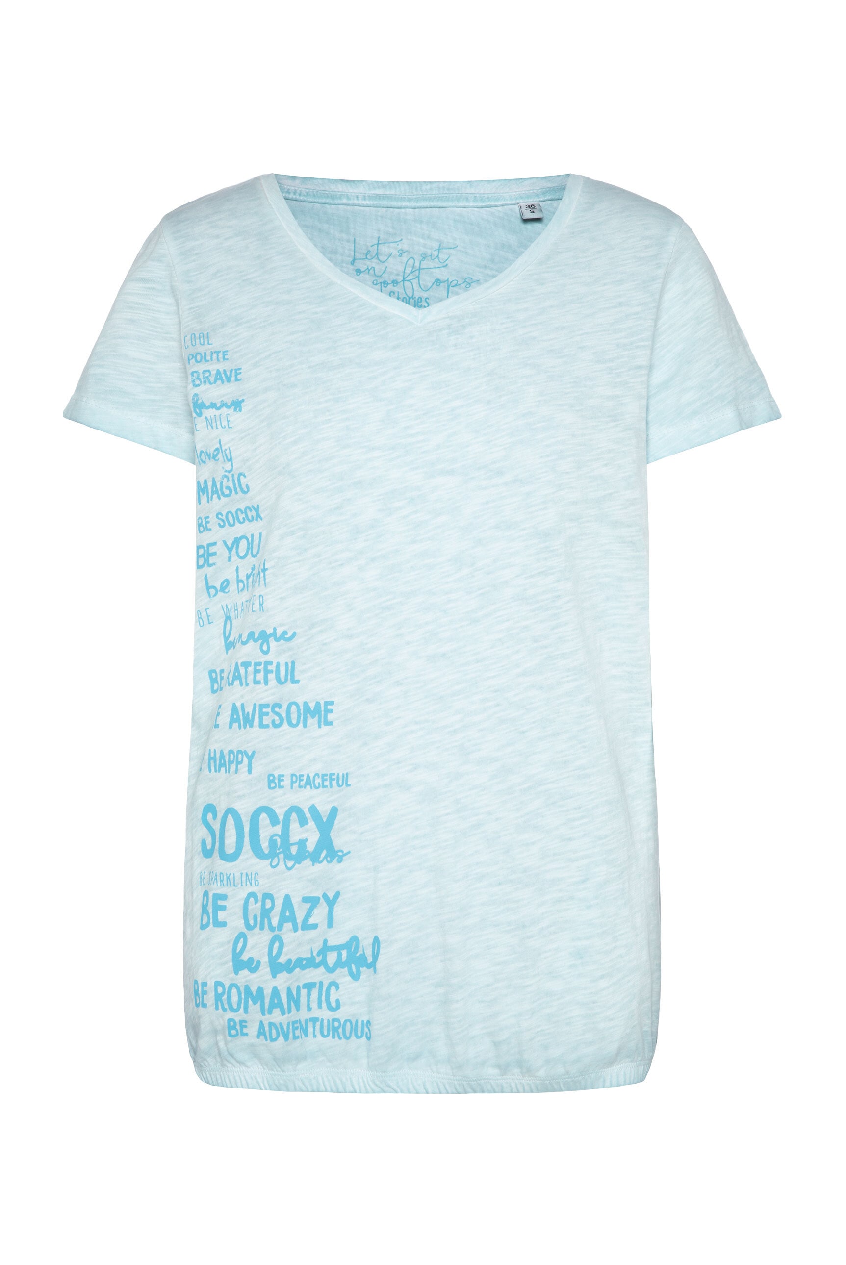 SOCCX V-Shirt, mit Gummizug im Saum