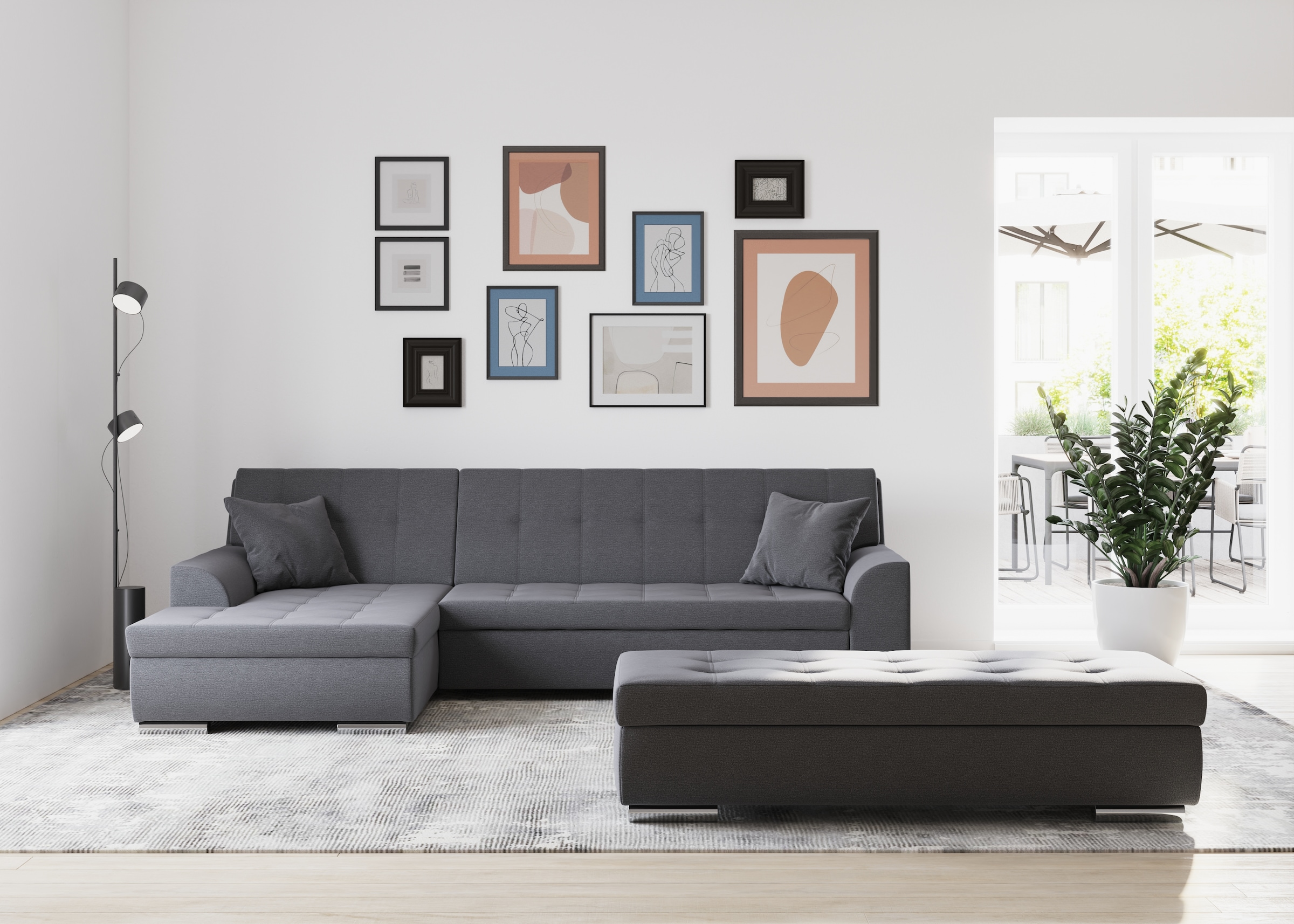 DOMO collection Ecksofa Treviso patogi su miegojimo fu...