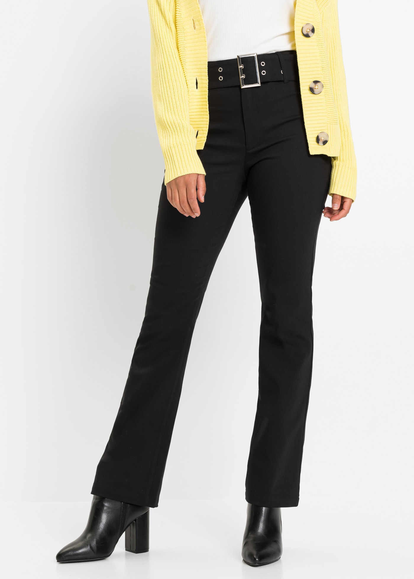 Stretch-Hose BONPRIX, Damen, Gr. 42, N-Gr, schwarz, Obermaterial: 51% Baumwolle, 46% Polyester, 3% Elasthan, skinny fit, Hosen, aus Baumwolle, Polyester und Elasthan, Skinny fit Passform