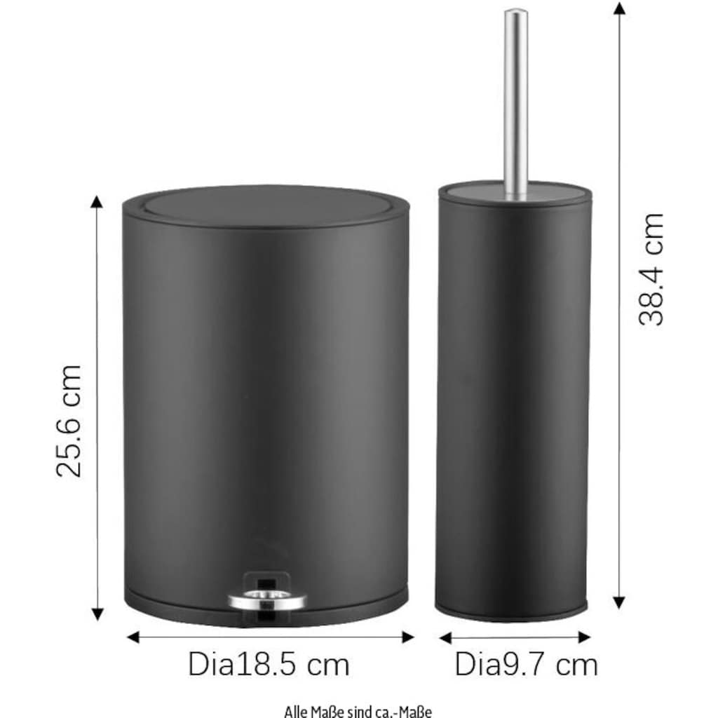 welltime Badaccessoire-Set »Dresden«, (Set, 2 tlg.), schlichte WC-Bürstengarnitur, Hygieneeimer, Treteimer aus Edelstahl