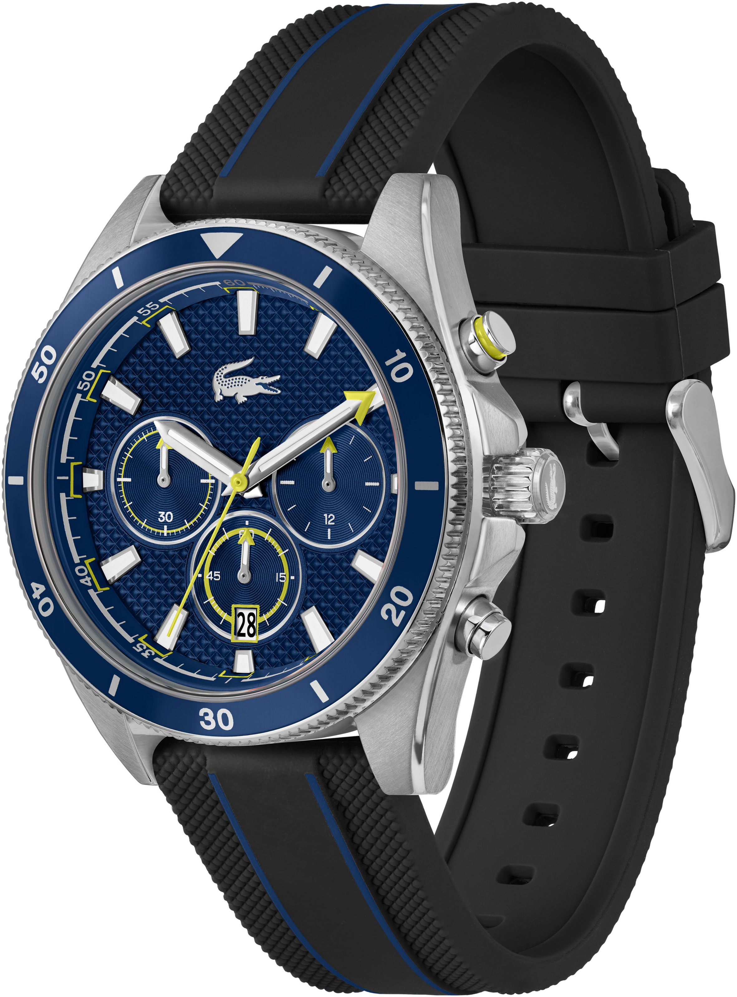 Lacoste Chronograph »MAINSAIL«, Armbanduhr, Quarzuhr, Herrenuhr, Tag, Stoppfunktion, Silikonarmband