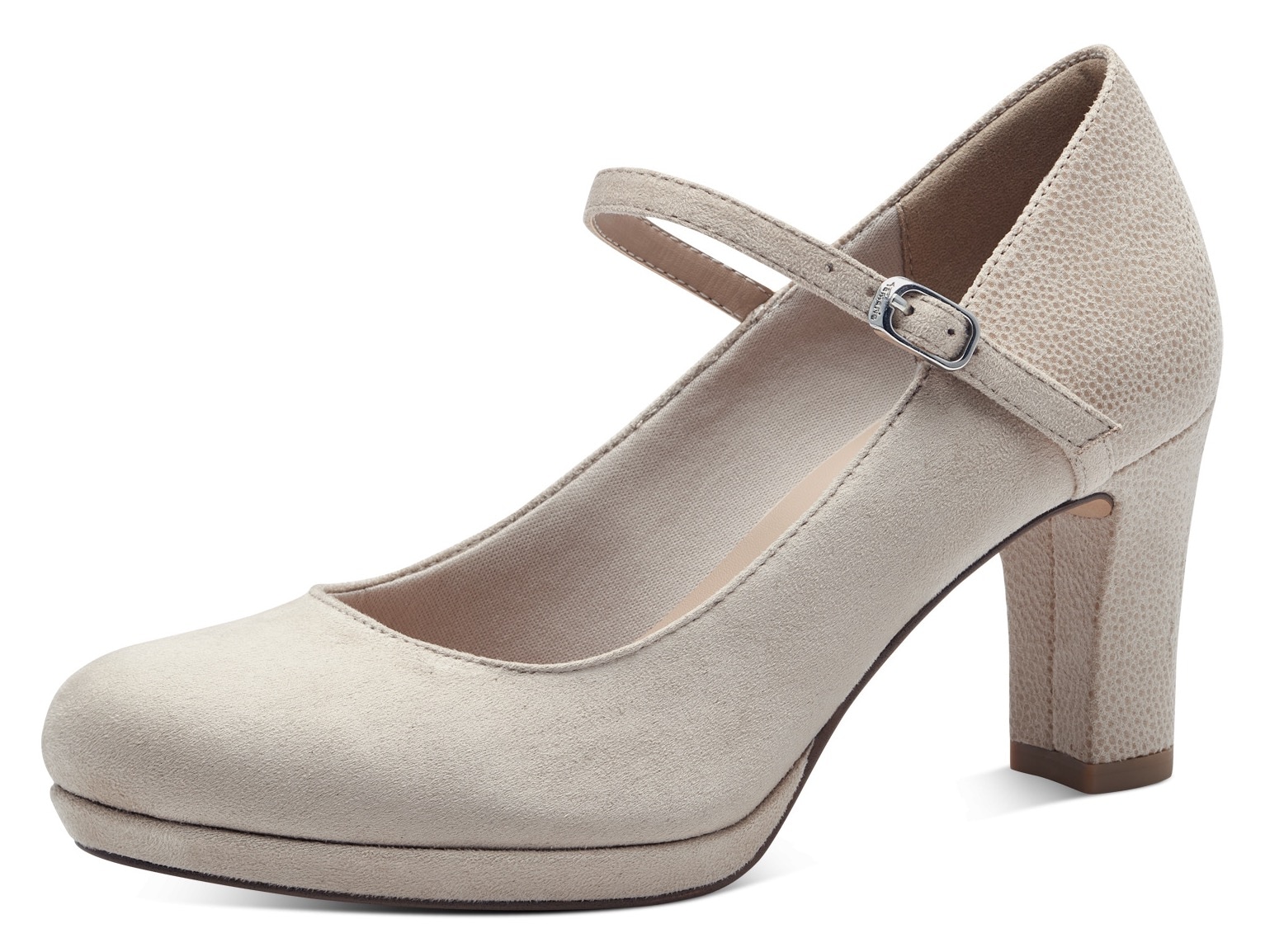 Spangenpumps, mit Metallic-Applikation an der Ferse und Absatz