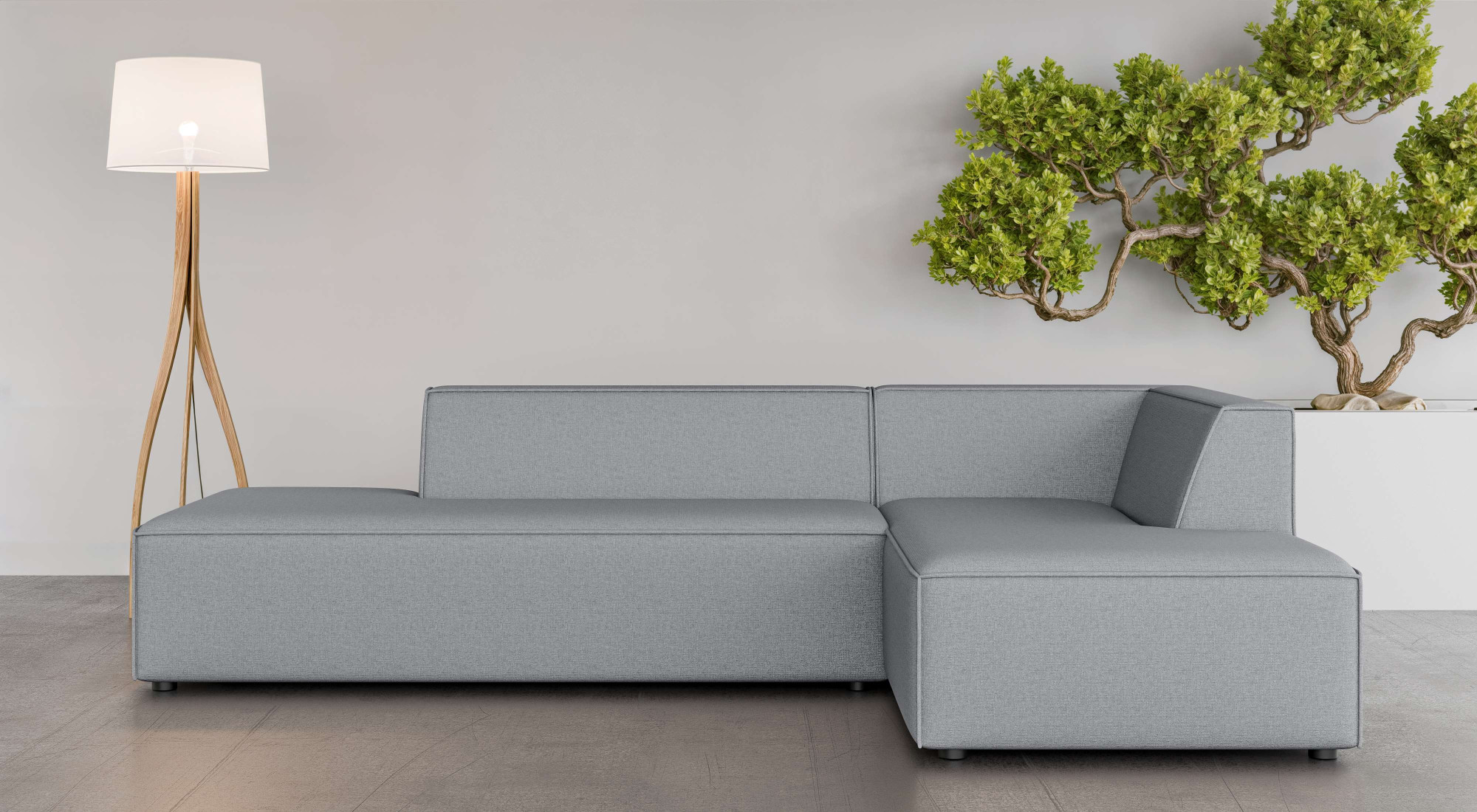 OTTO home Ecksofa "Ecksofa Cavan mit Ottomane links oder rechts bestellbar" L-Form mit Wellenunterfederung, Maße B/T/H: 270/180/72 cm