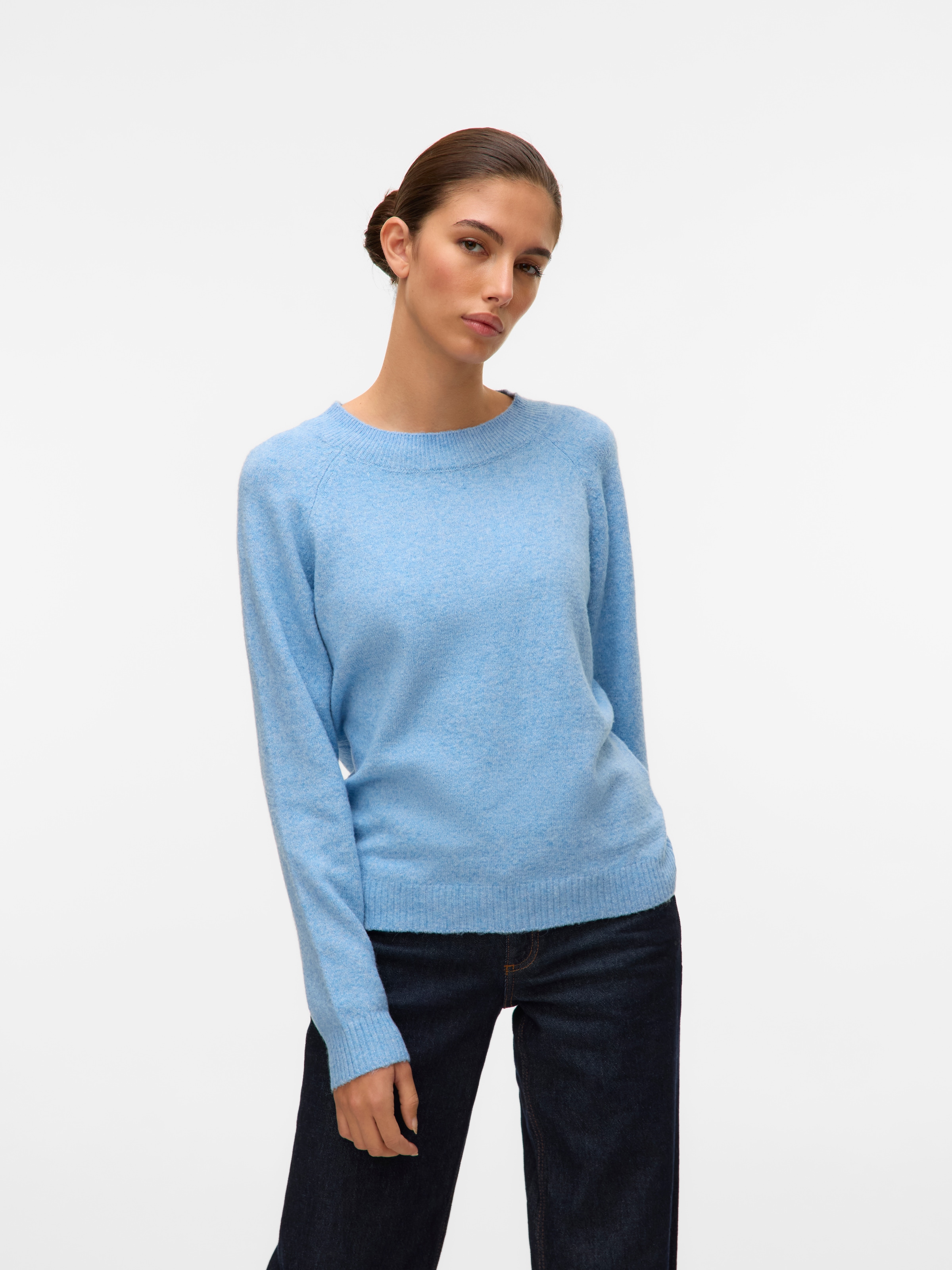 Vero Moda "VMDOFFY LS O-NECK BLOUSE GA NOOS" Materialmix, regular fit günstig online kaufen