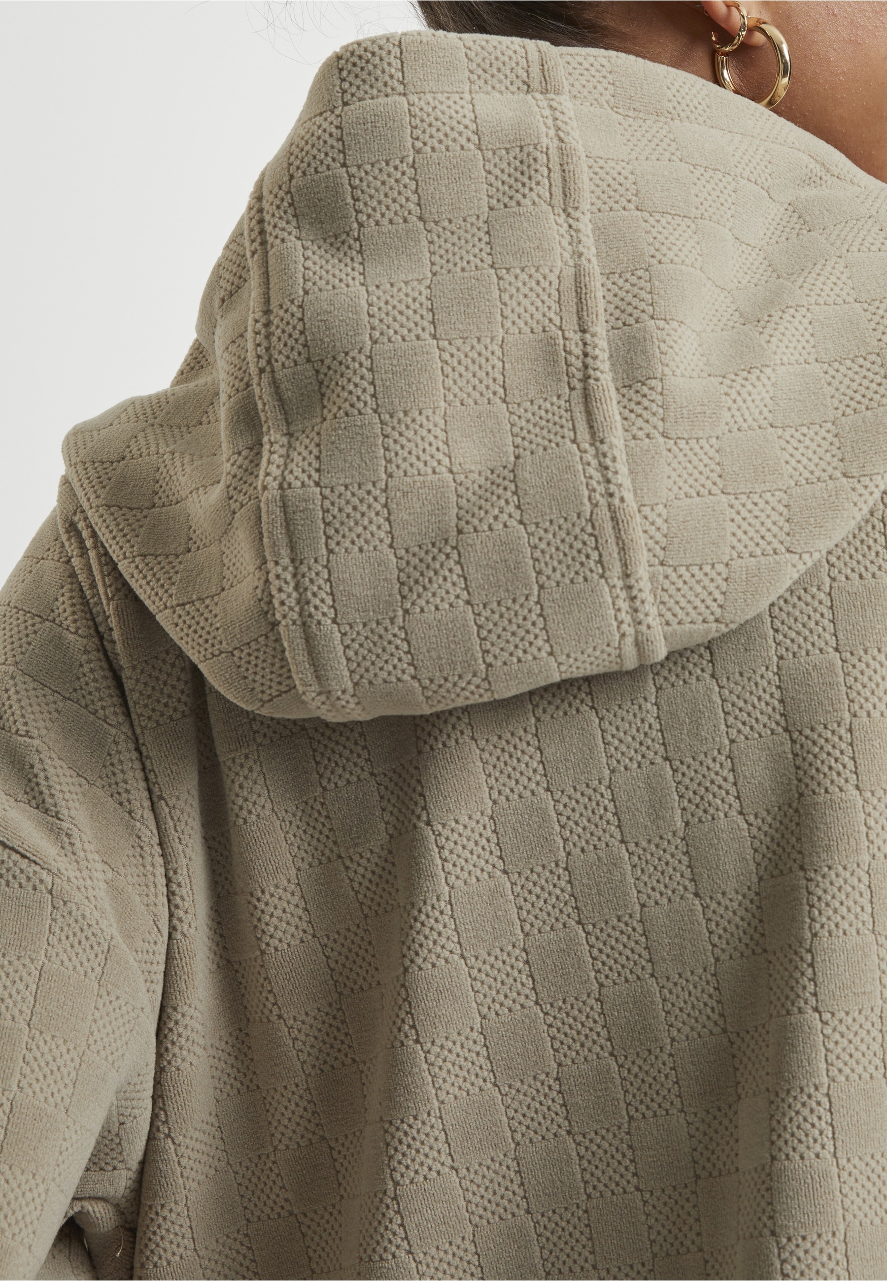 URBAN CLASSICS Sweatjacke »Urban Classics Ladies Jacquard Velvet Oversized Zip Hoody«