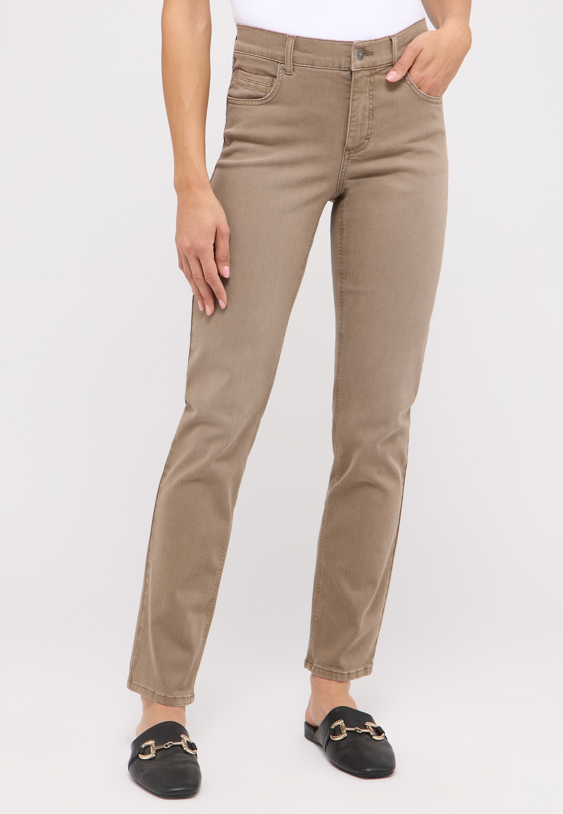 ANGELS Straight-Jeans "CICI" Straight-Schnitt, Slim fit Passform, aus Baumwollmischung
