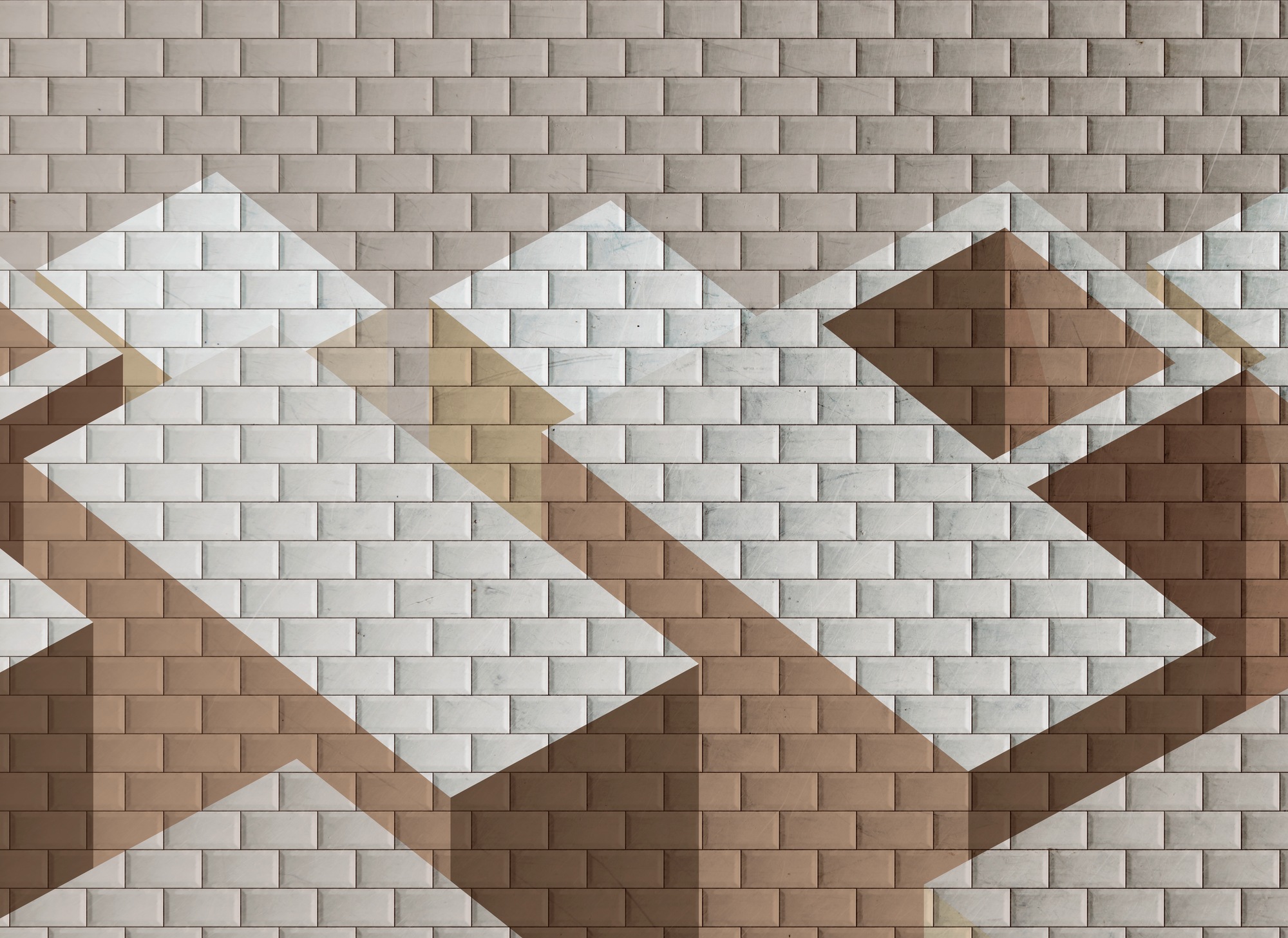 A.S. Création Vliestapete »Geometrische 3D-Tapete Beige Braun Weiß Backstein« matt strukturiert
