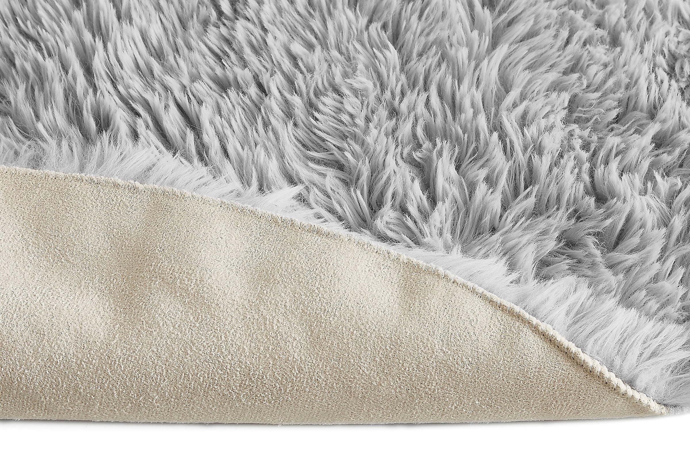 Andiamo Fellteppich "Alpa" fellförmig 35 mm Höhe Kunstfell, Uni Farben, seh günstig online kaufen